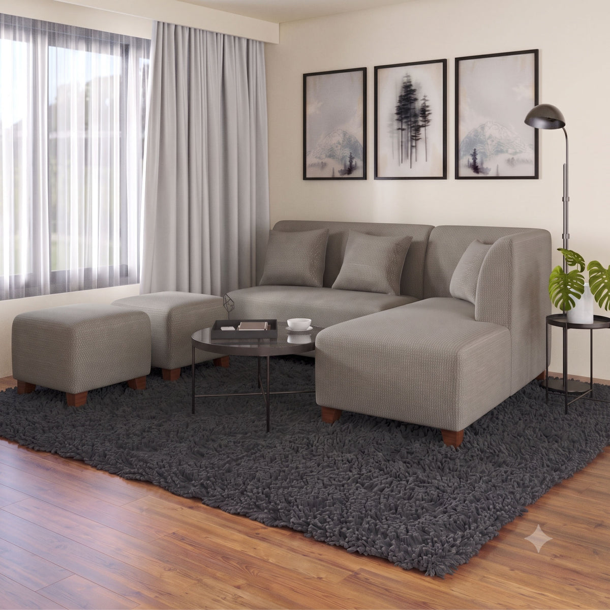 Gerald 3 Seater L-Shape with Ottoman (Left) Sofa