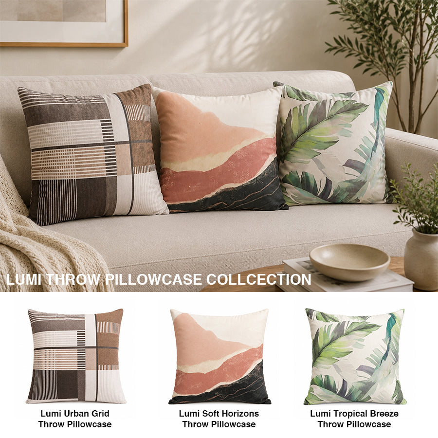 Lumi Urban Grid Throw Pillowcase