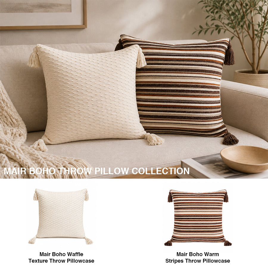 Mair Boho Waffle Texture Throw Pillowcase