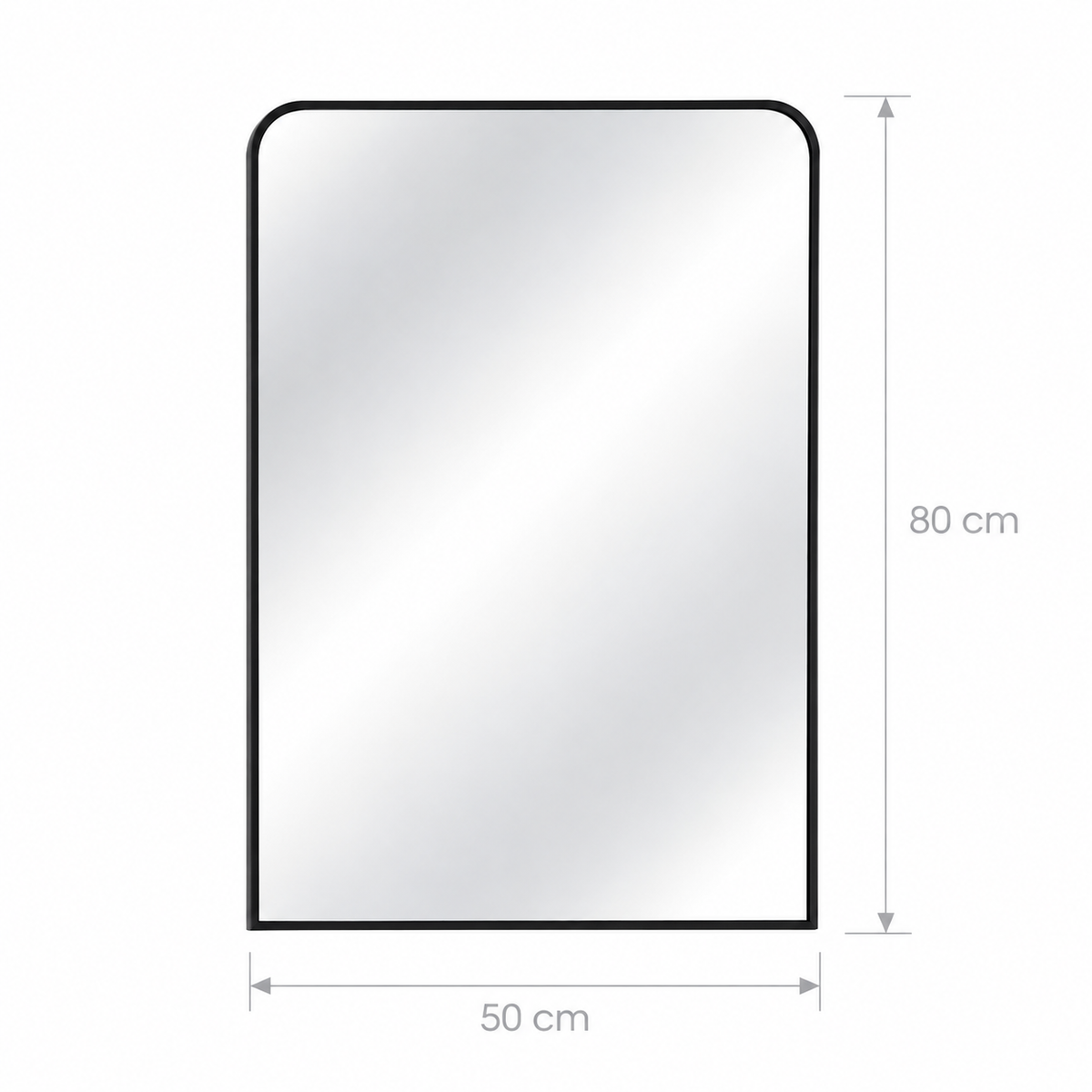Jarves Black Rectangle Mirror 50x80 cm