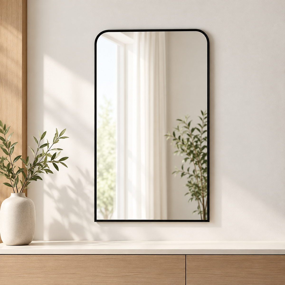 Jarves Black Rectangle Mirror 50x80 cm