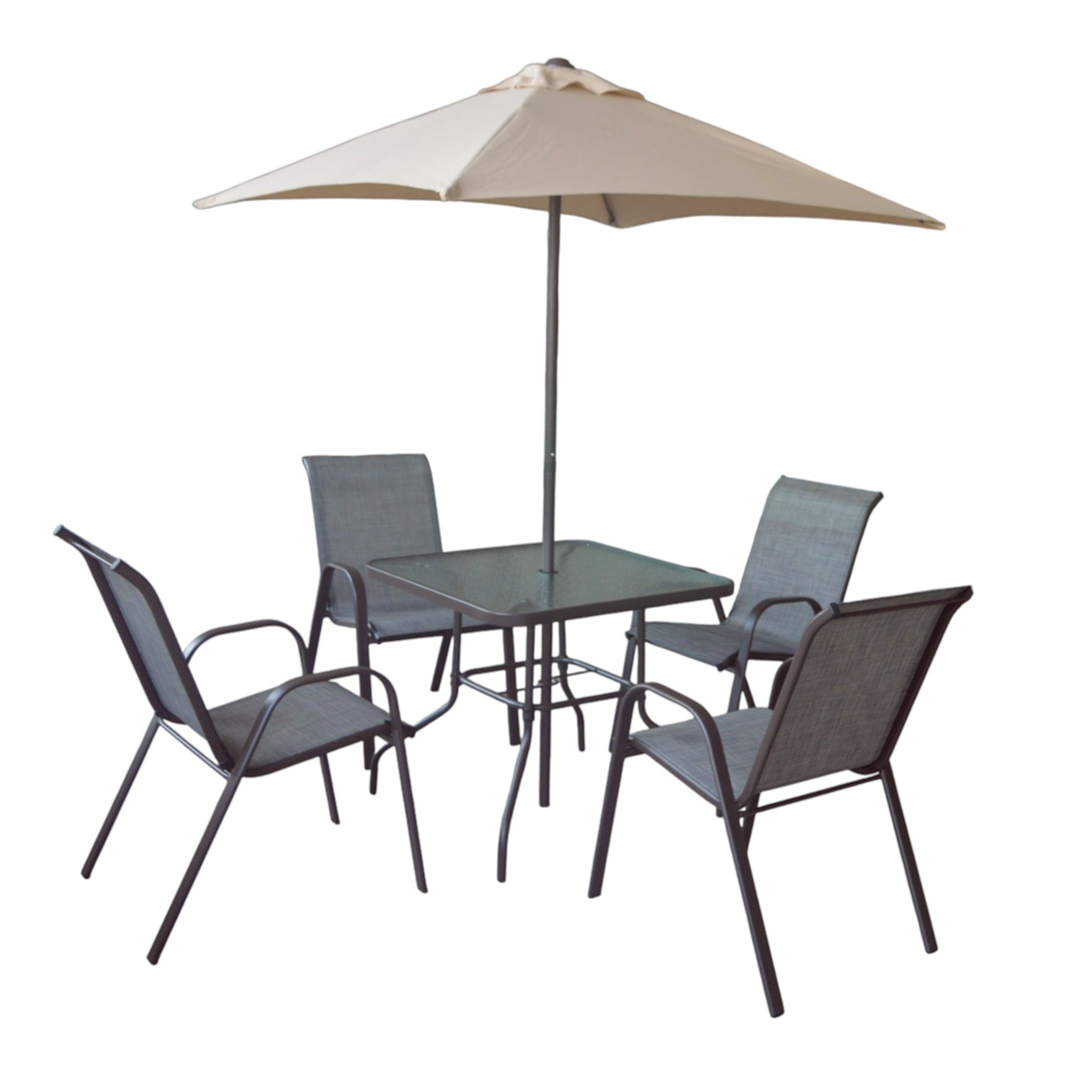 Synnova 4 Seater Outdoor Dining Set with Umbrella