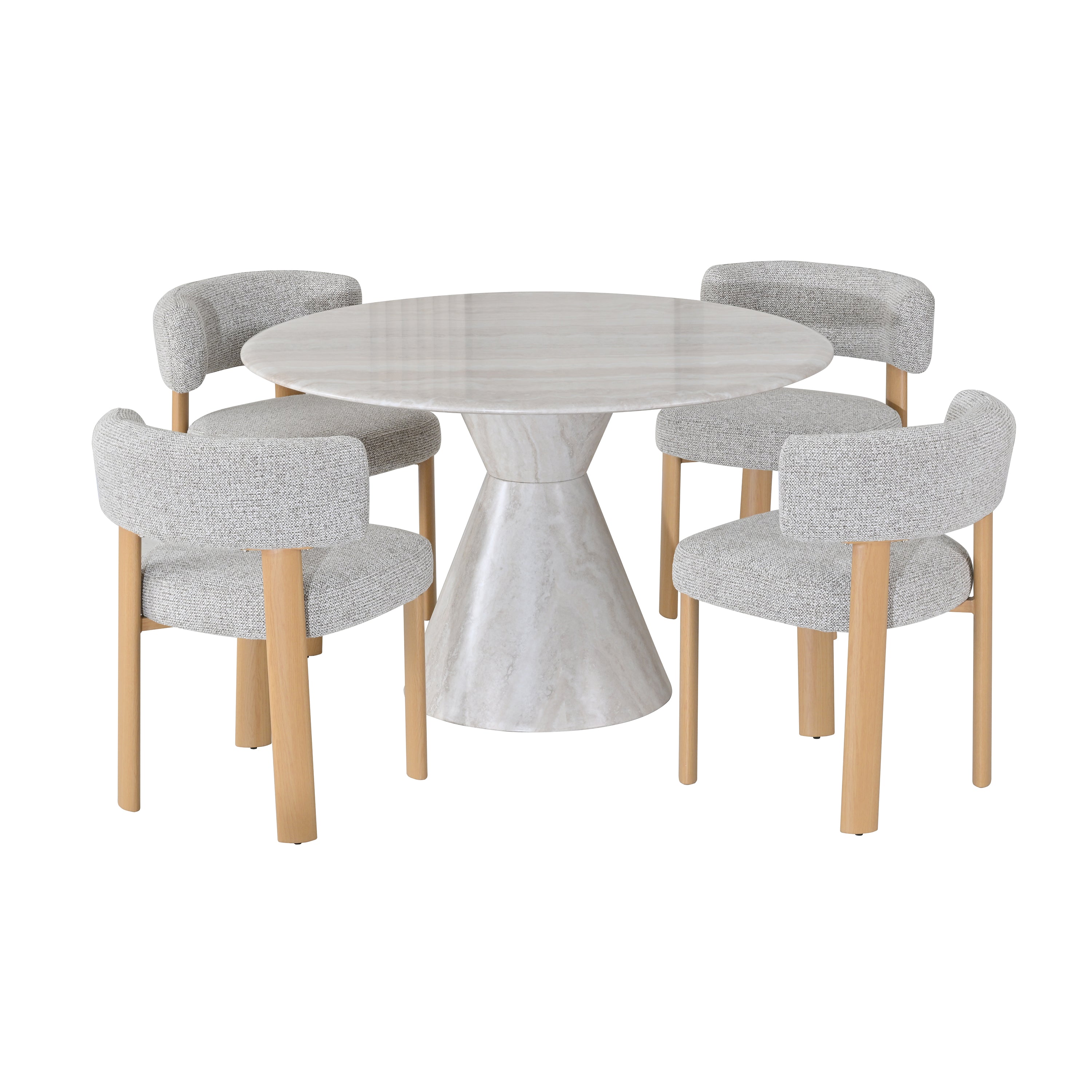 Zole Round 4 Seater Dining Set