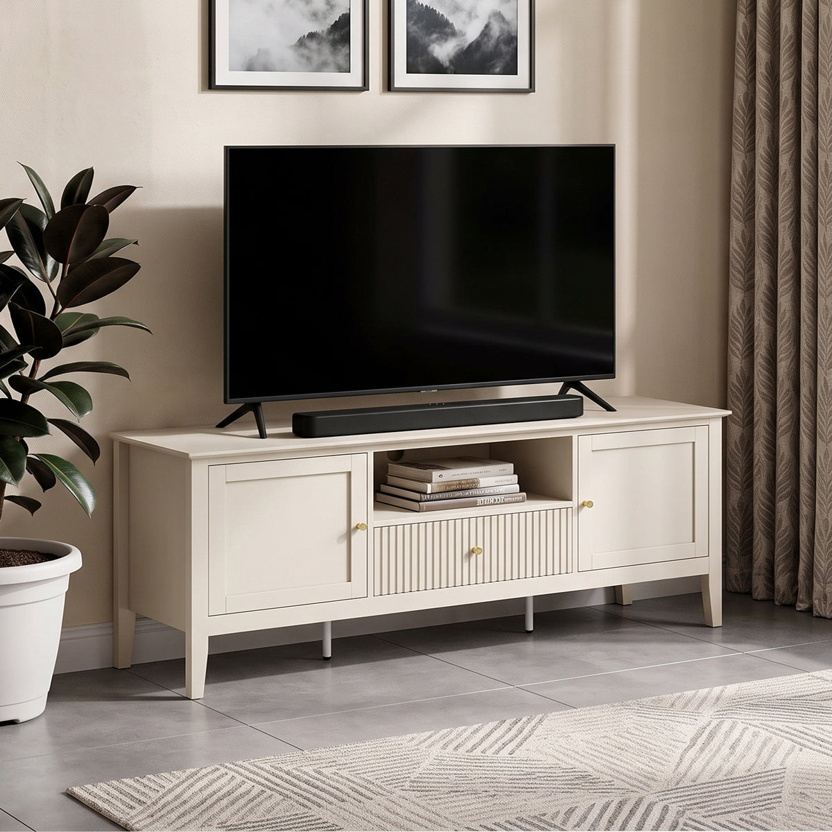 Prince Fluted 150 cm TV Cabinet