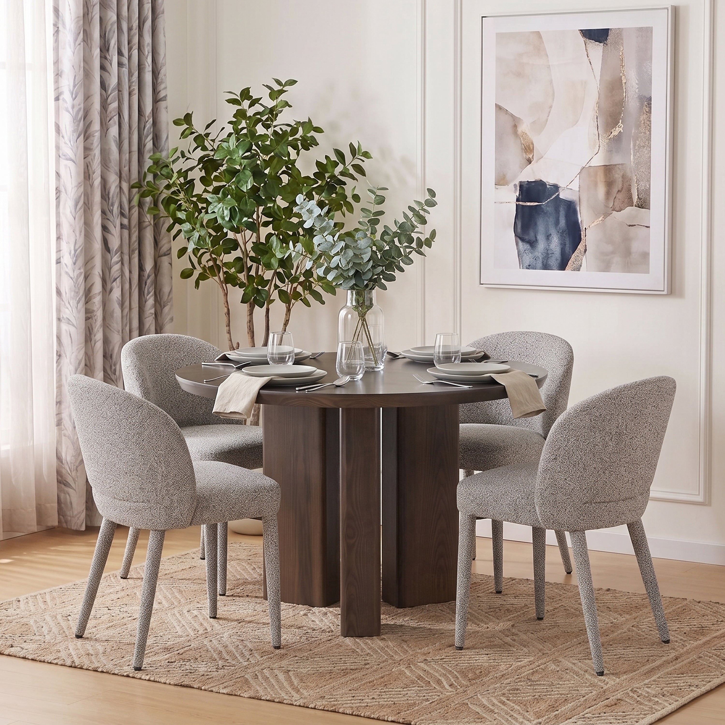Leila Round 4 Seater Dining Set