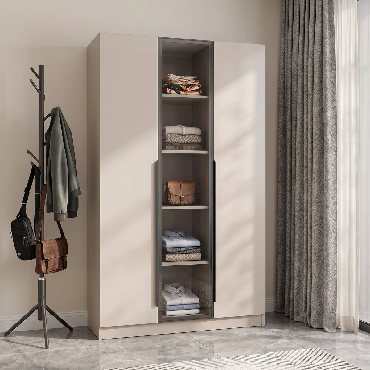 Addison 2 Door Wardrobe with Center Glass