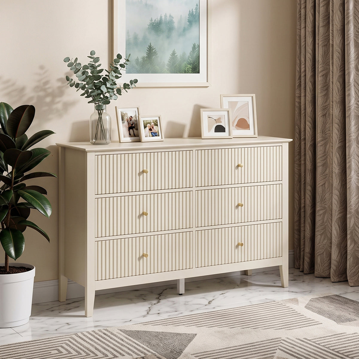 Prince Fluted 6 Chest of Drawers