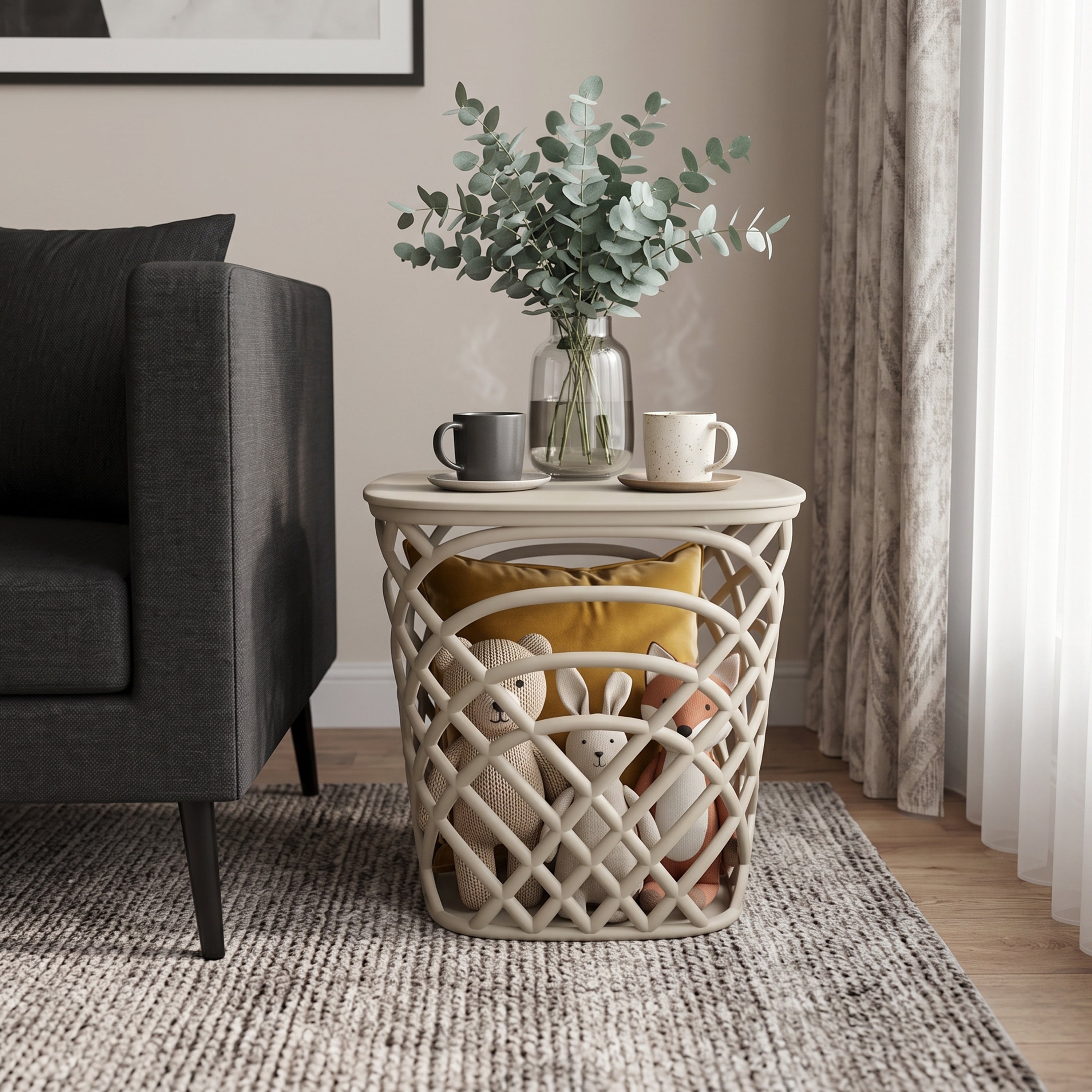 Evie Beige Storage Table