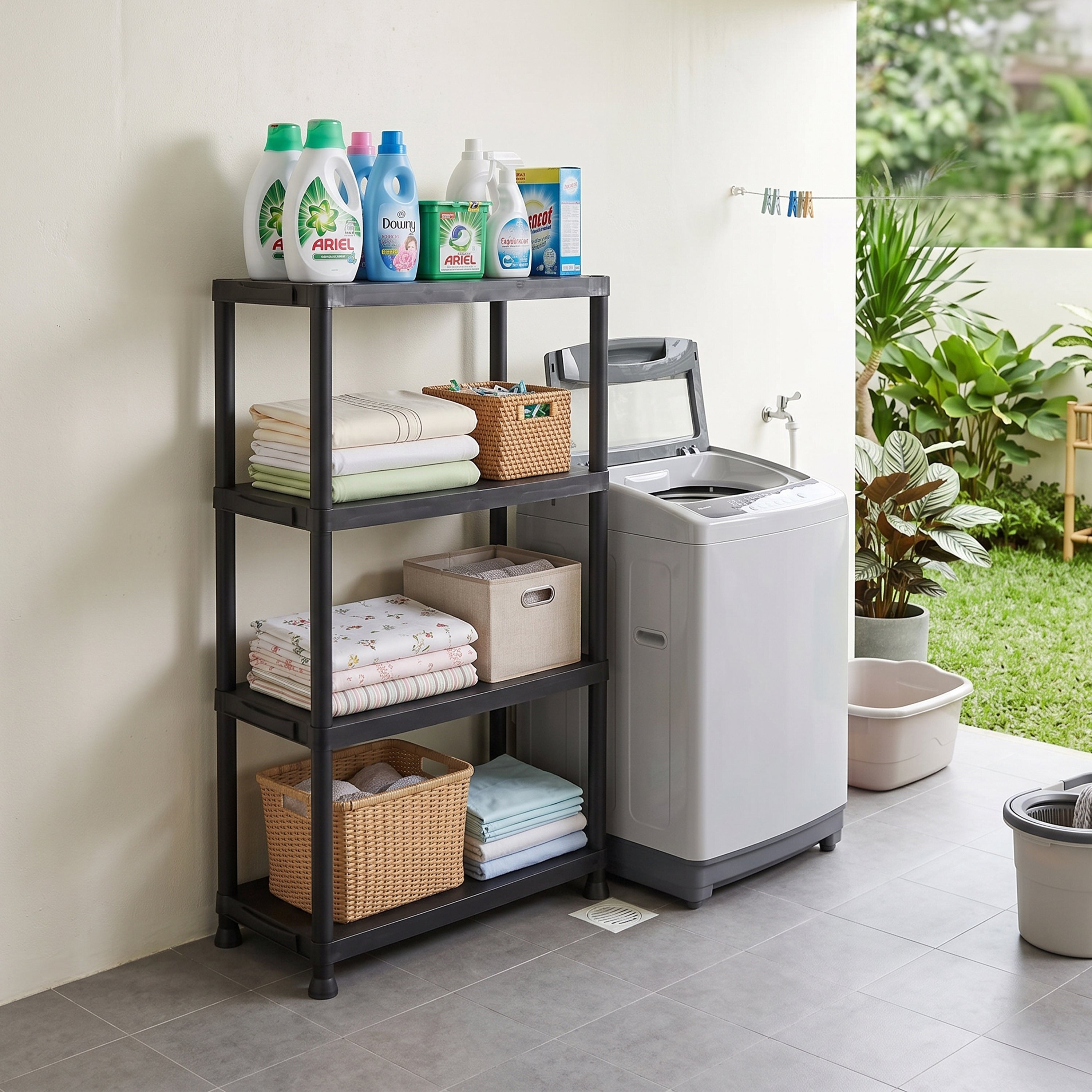 Brielle 4 Tier Plastic Shelving