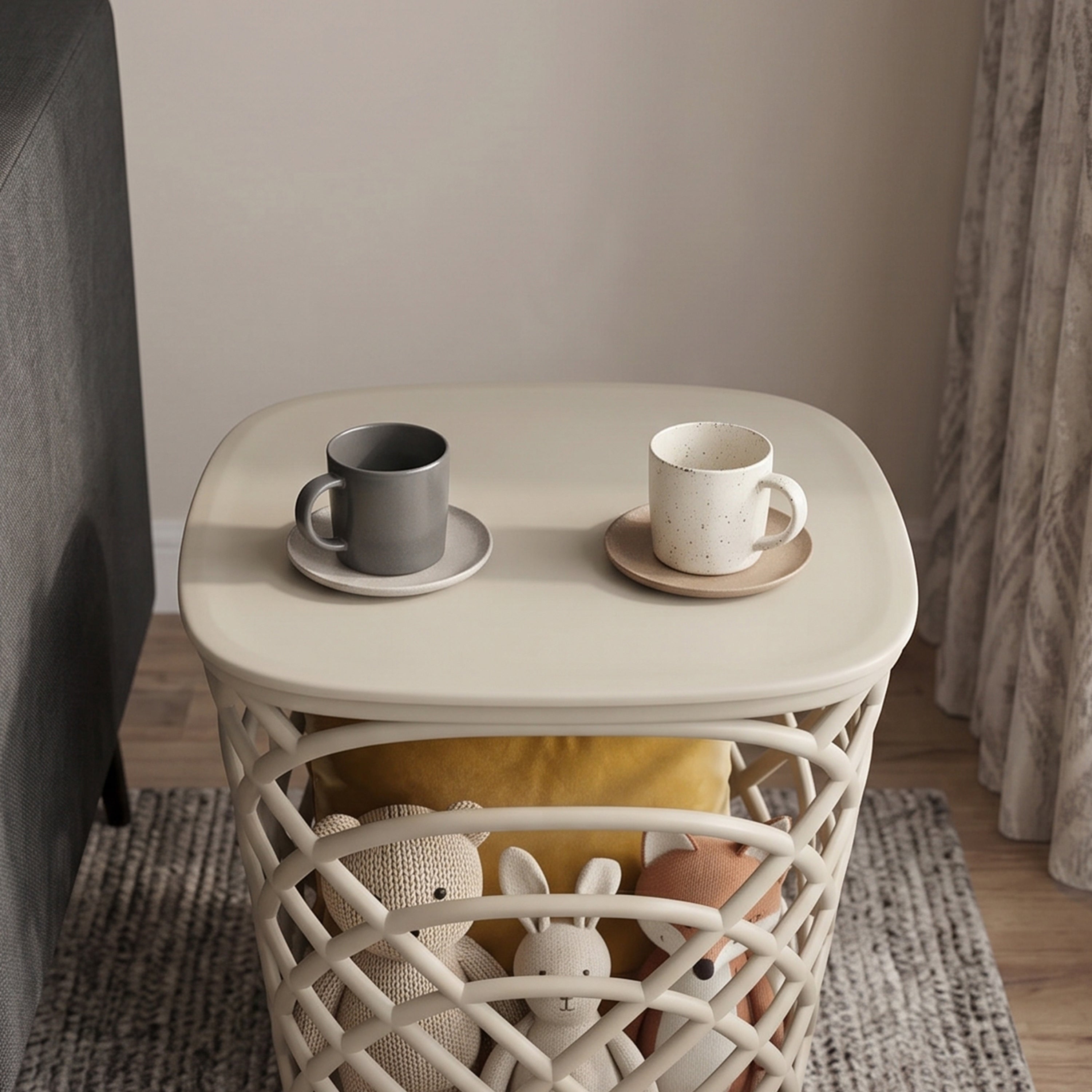 Evie Beige Storage Table