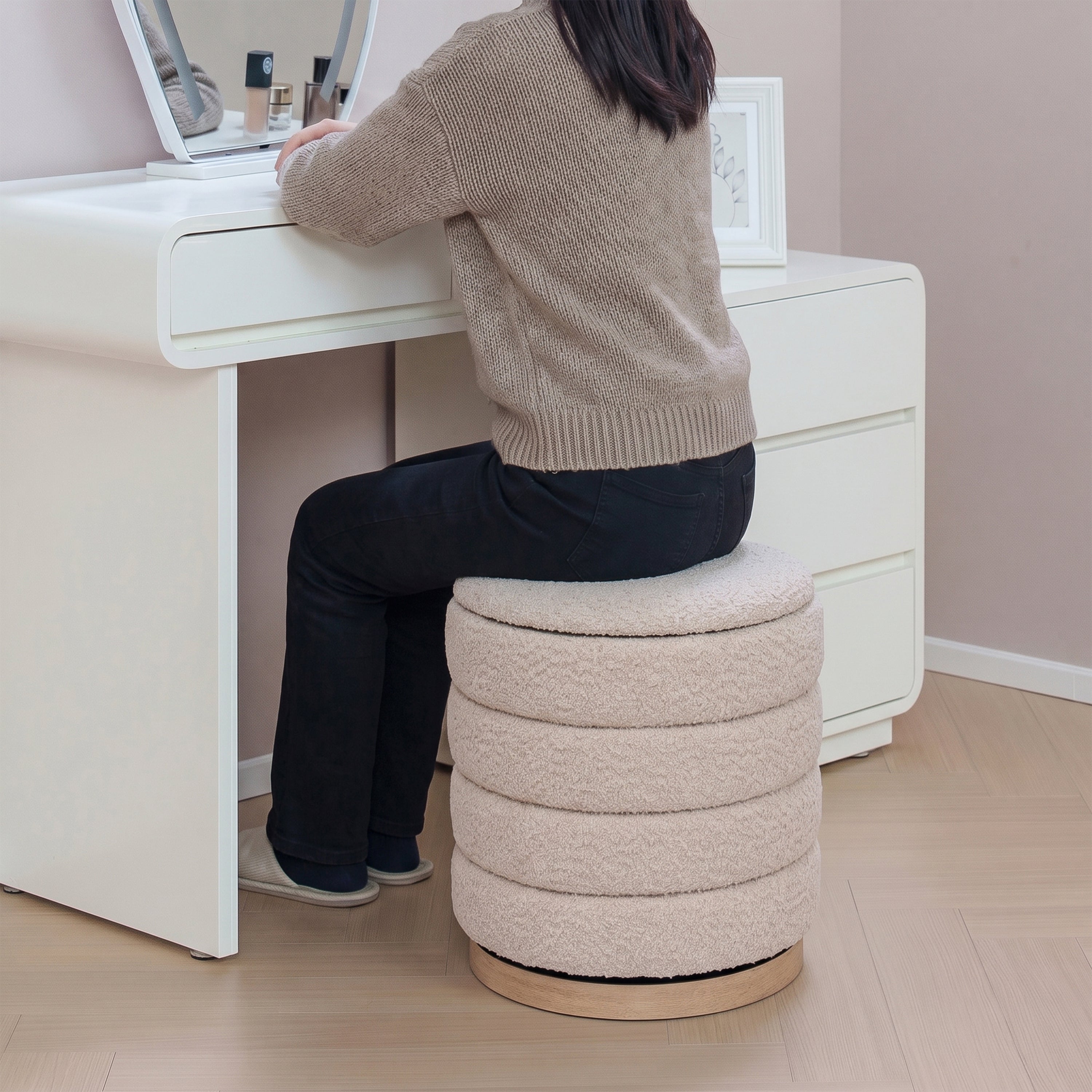 Clara Swivel Storage Ottoman