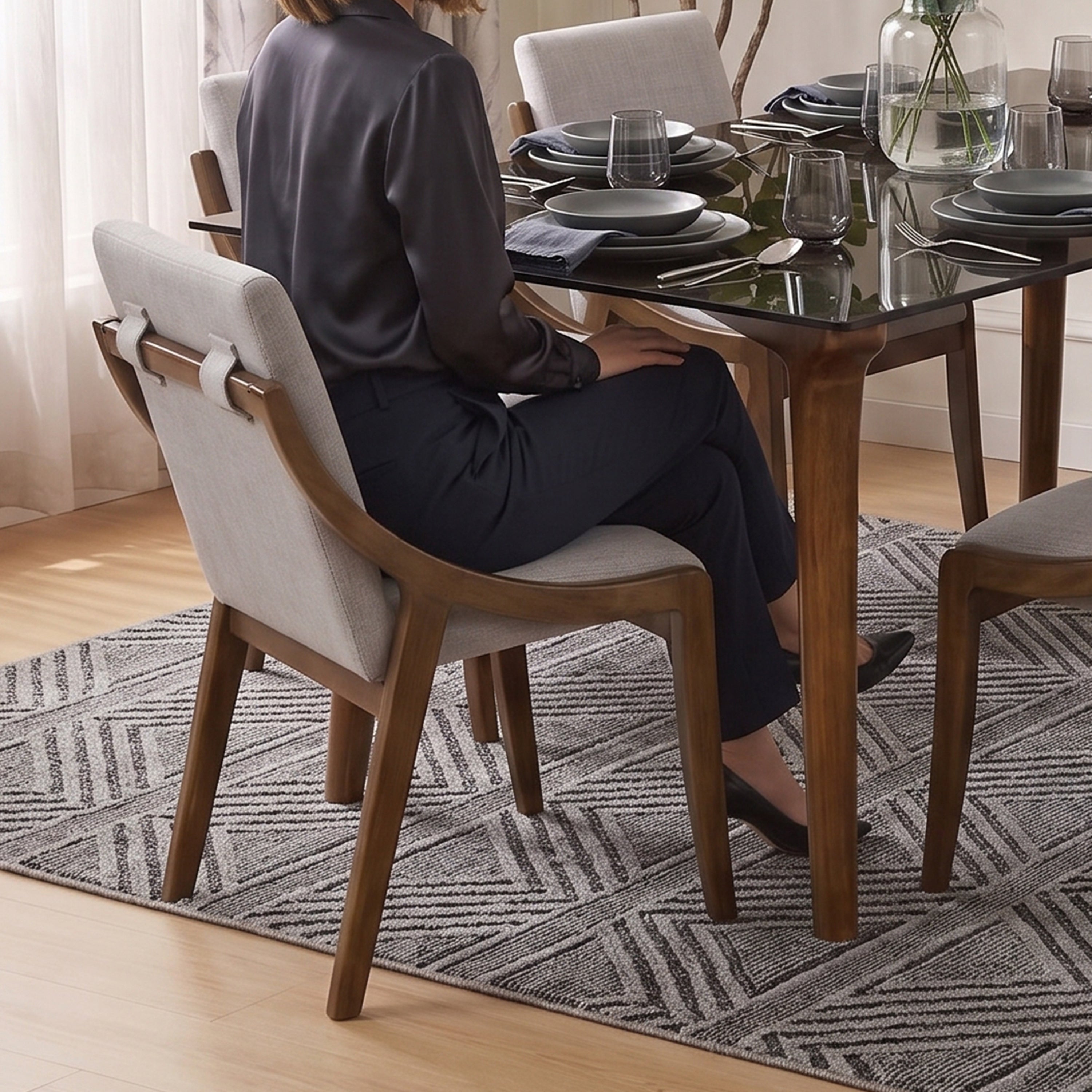 Nodi 6 Seater Glass Dining Set