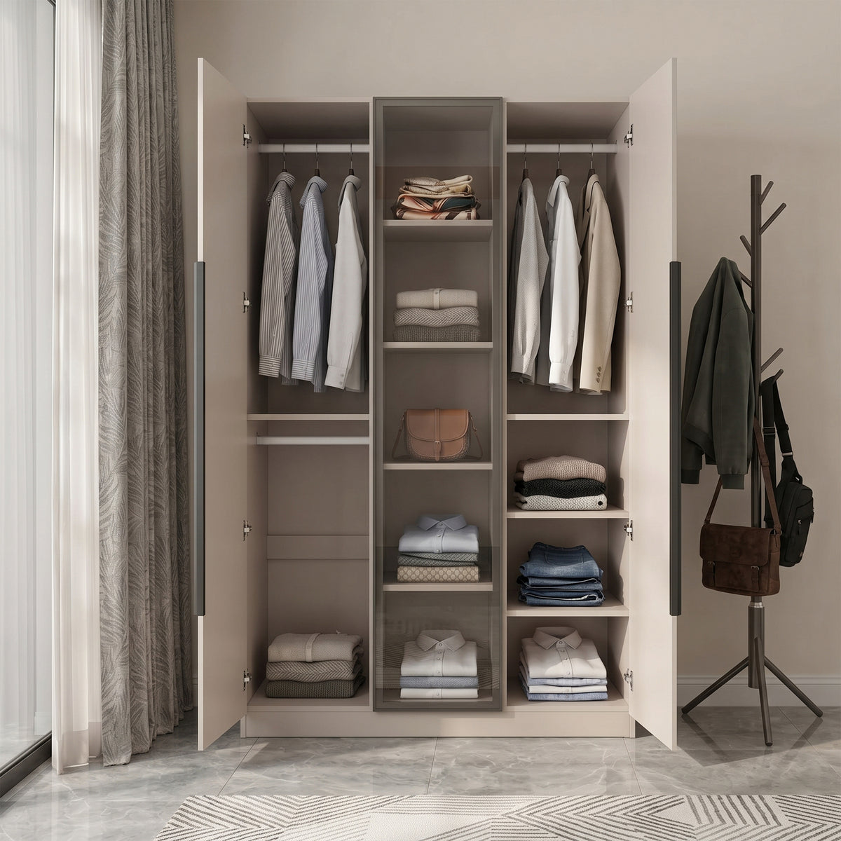 Addison 2 Door Wardrobe with Center Glass