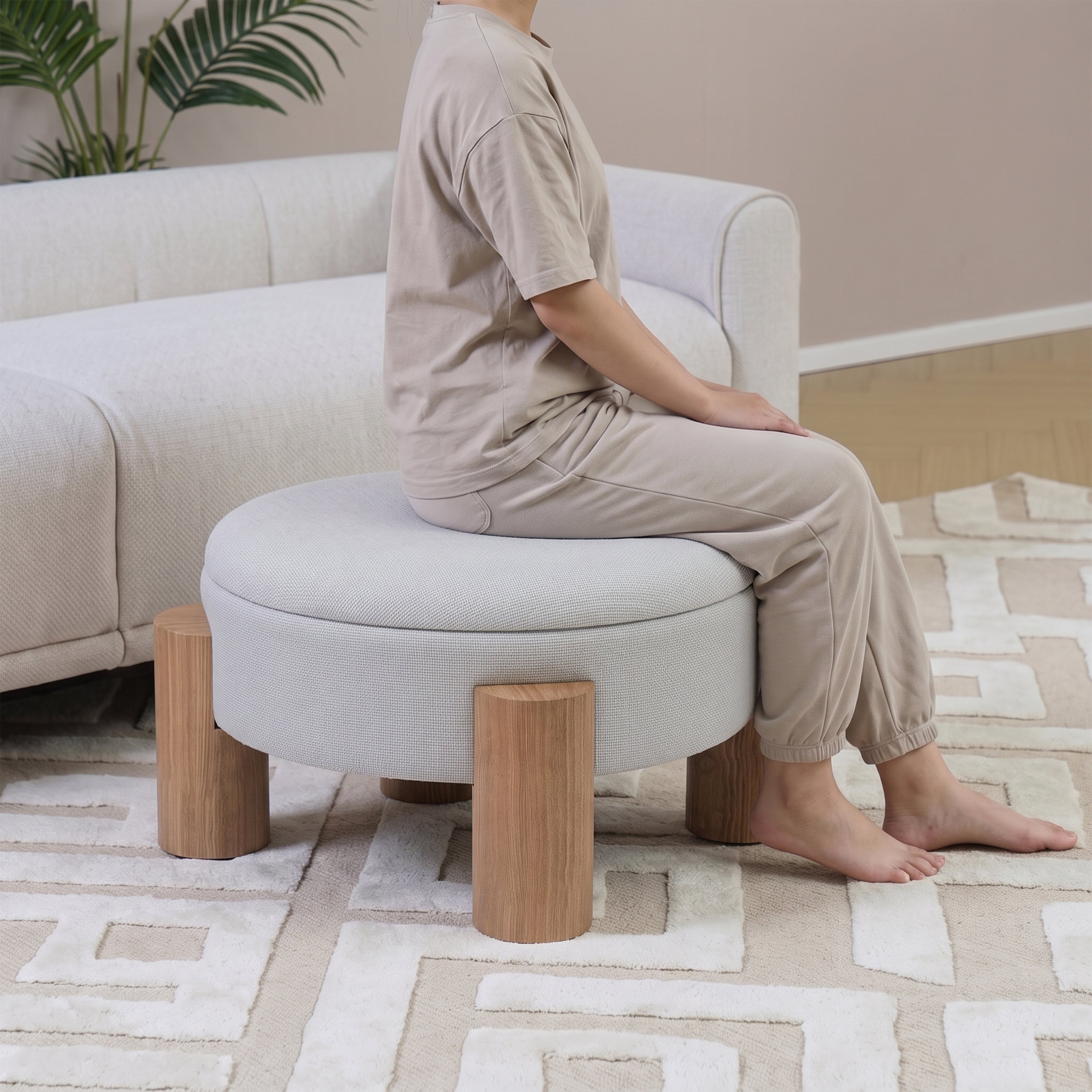 Emily Round Storage Ottoman