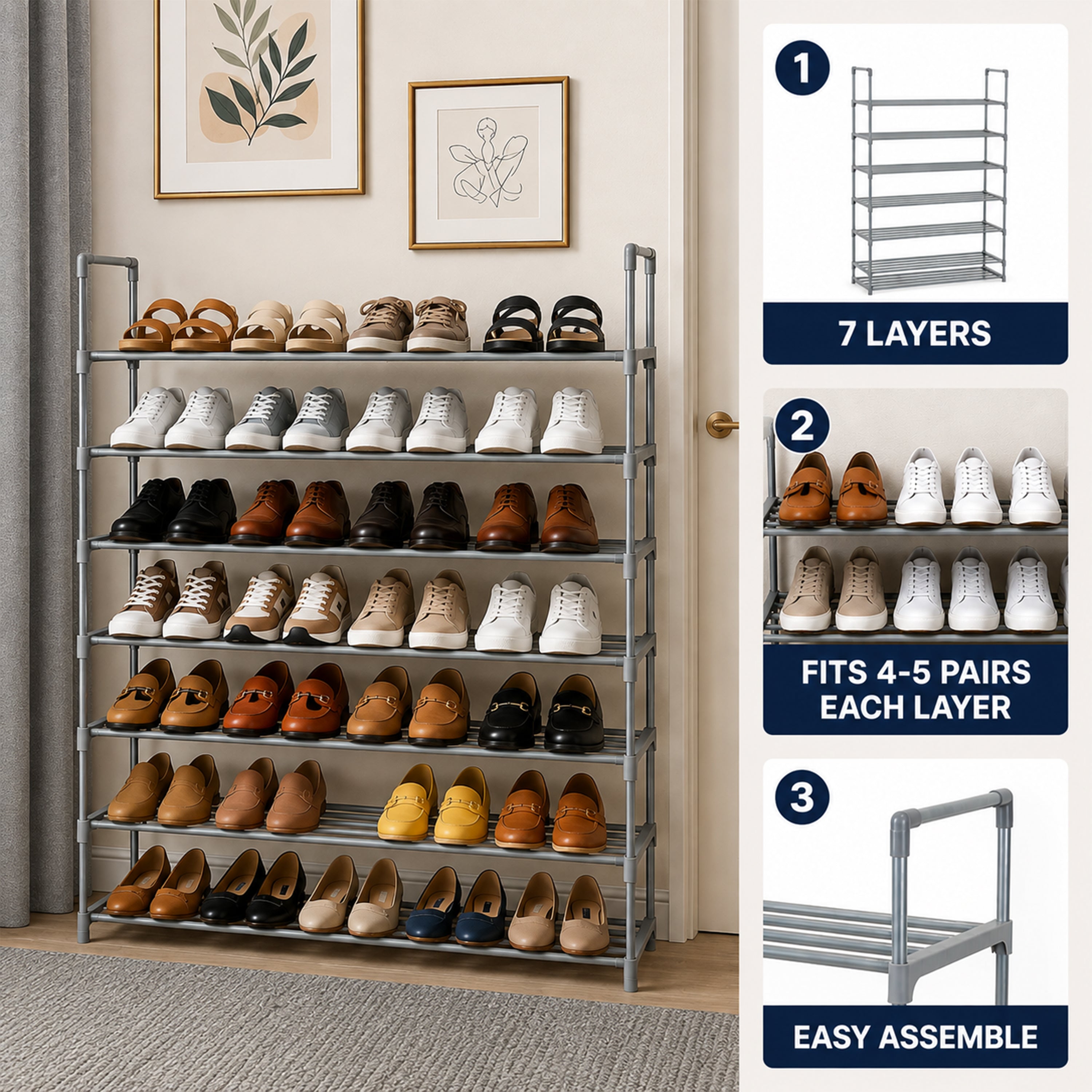 Charlotte 7 Layer Shoe Rack