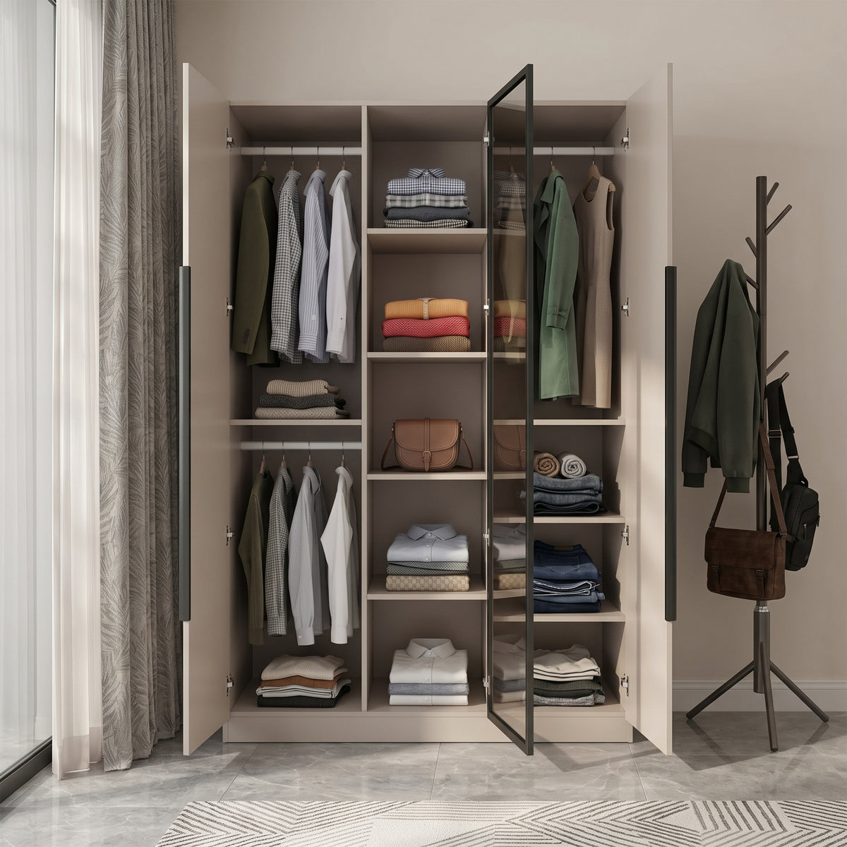 Addison 2 Door Wardrobe with Center Glass
