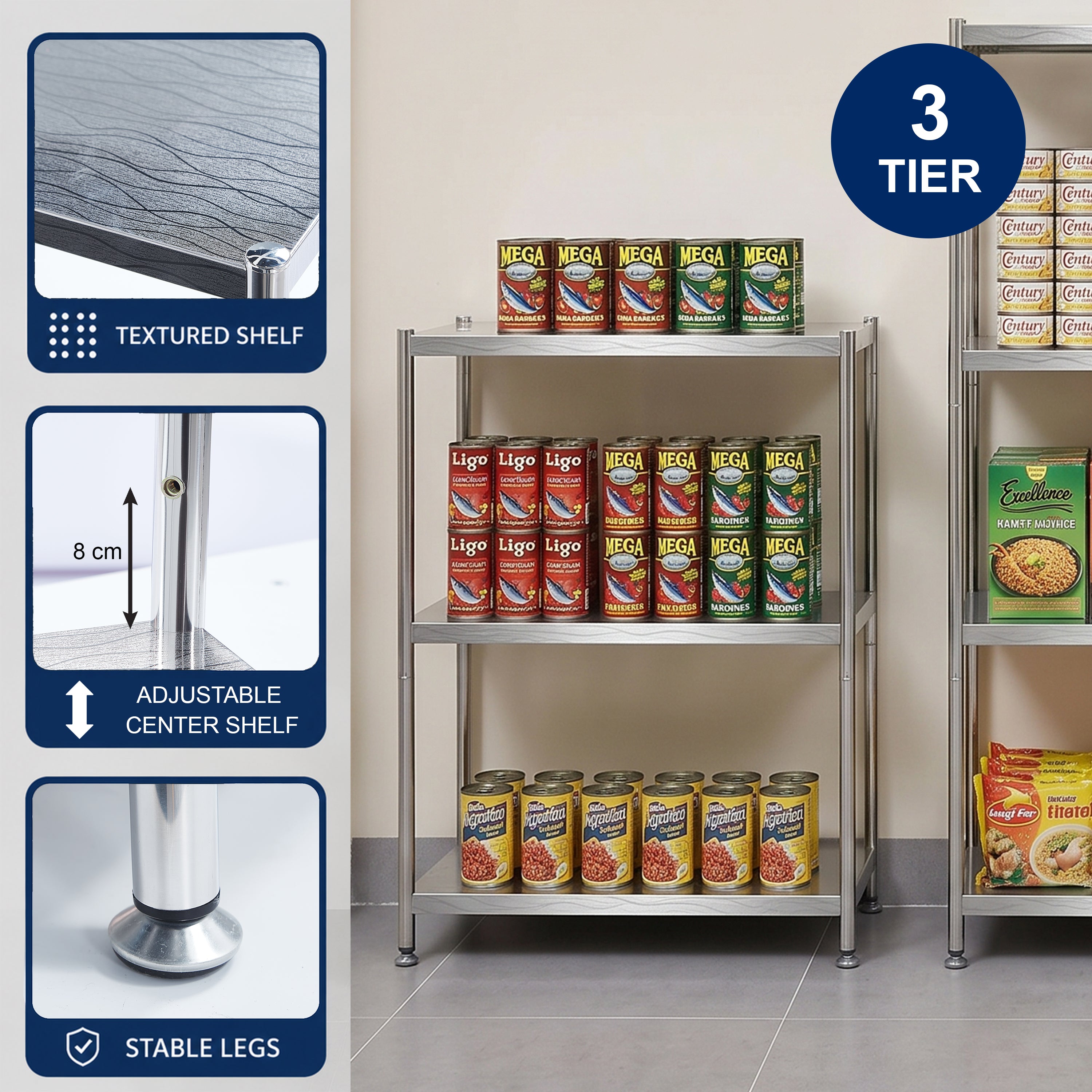 Westinne 3 Tier Metal Rack