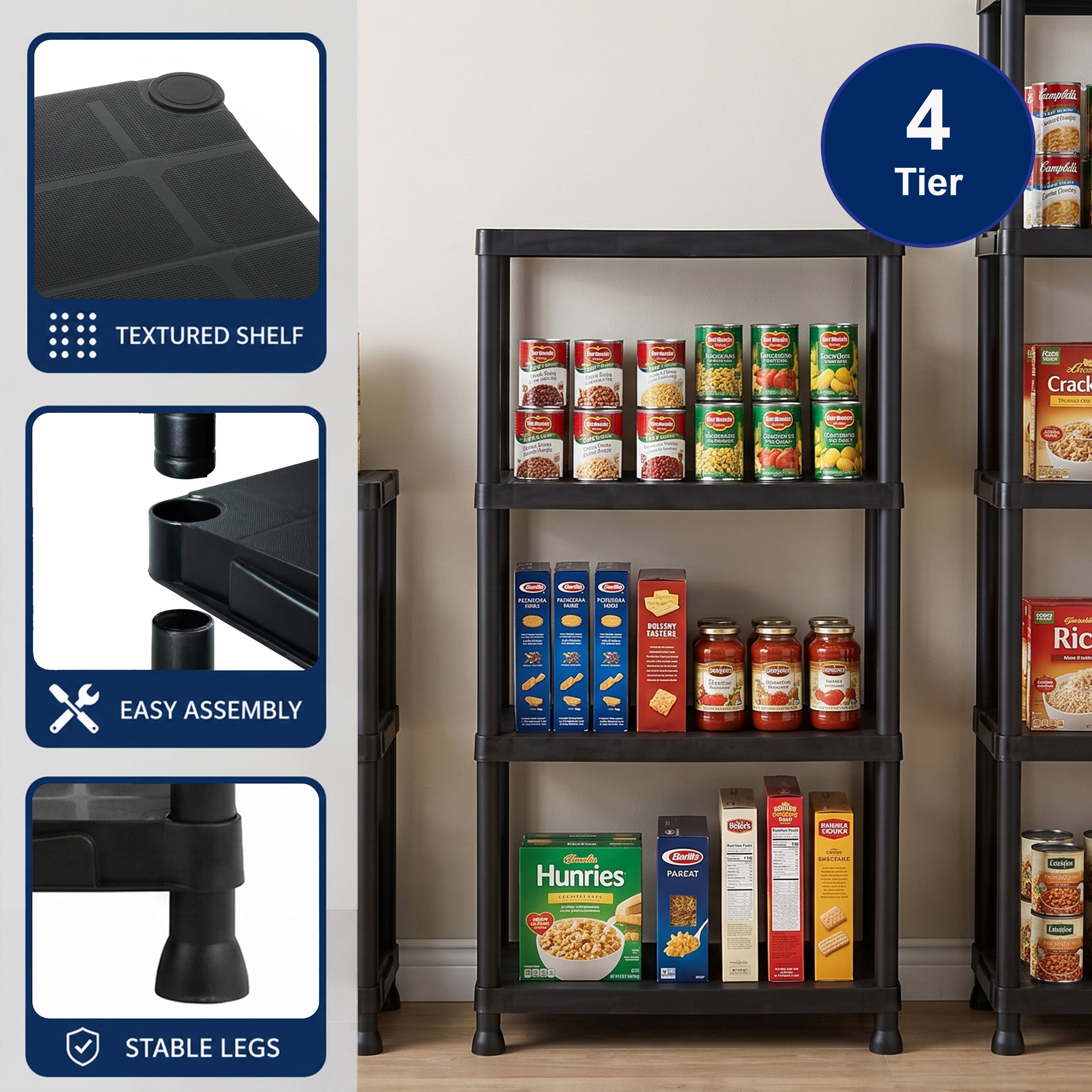 Brielle 4 Tier Plastic Shelving