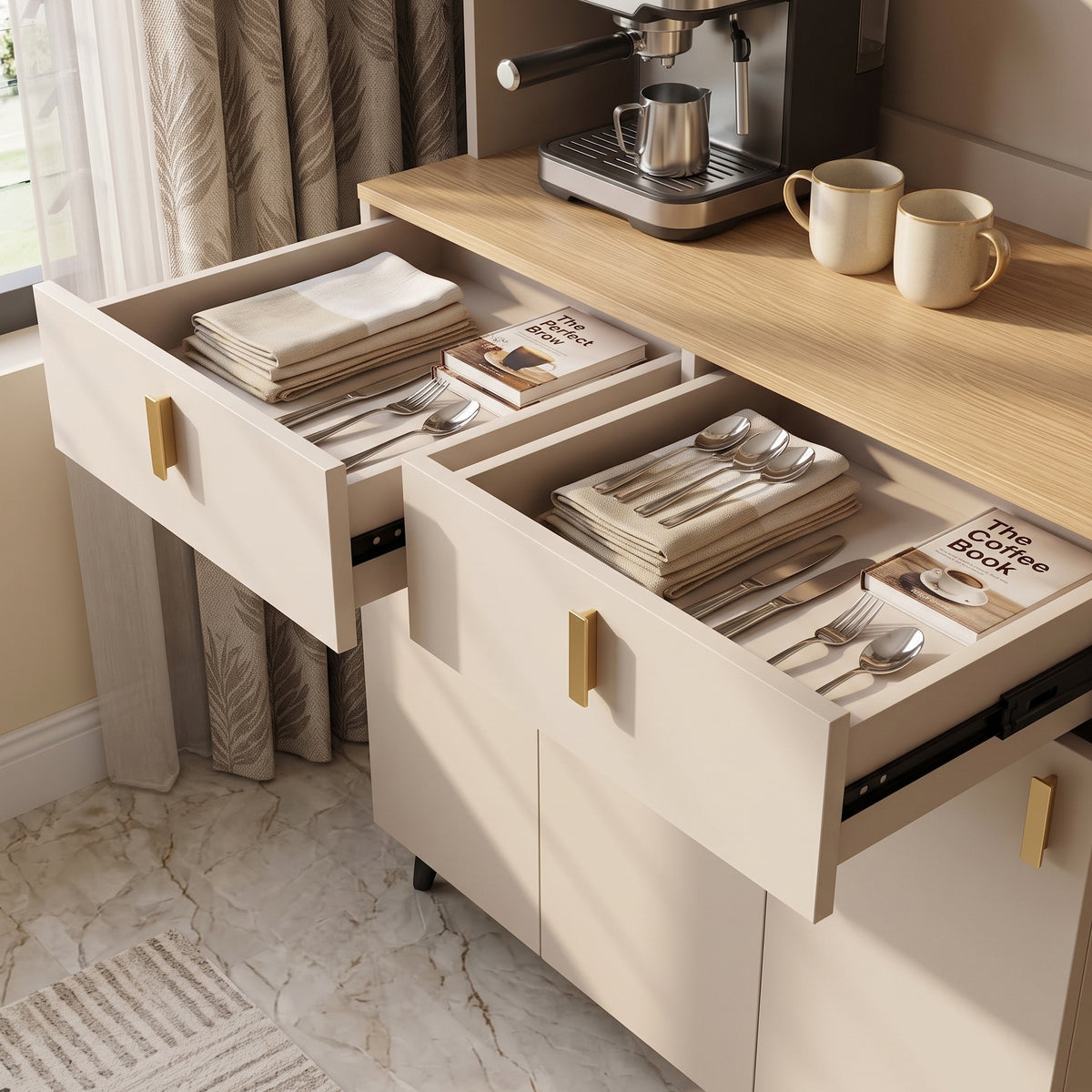 Elisia Pantry Cabinet with Glass