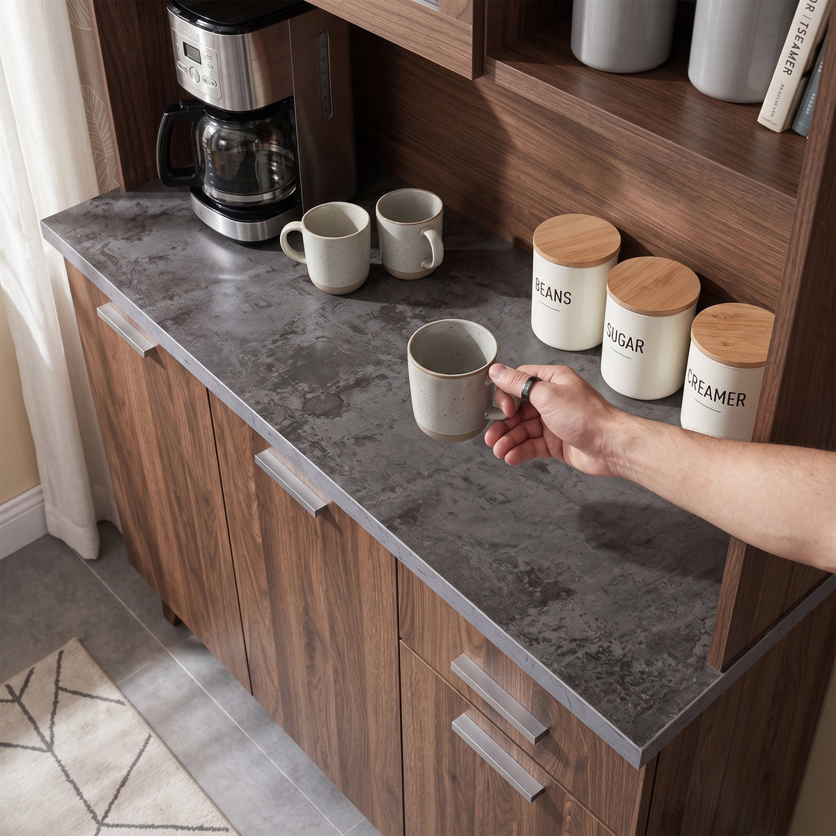 #color_Walnut + Grey Marble 