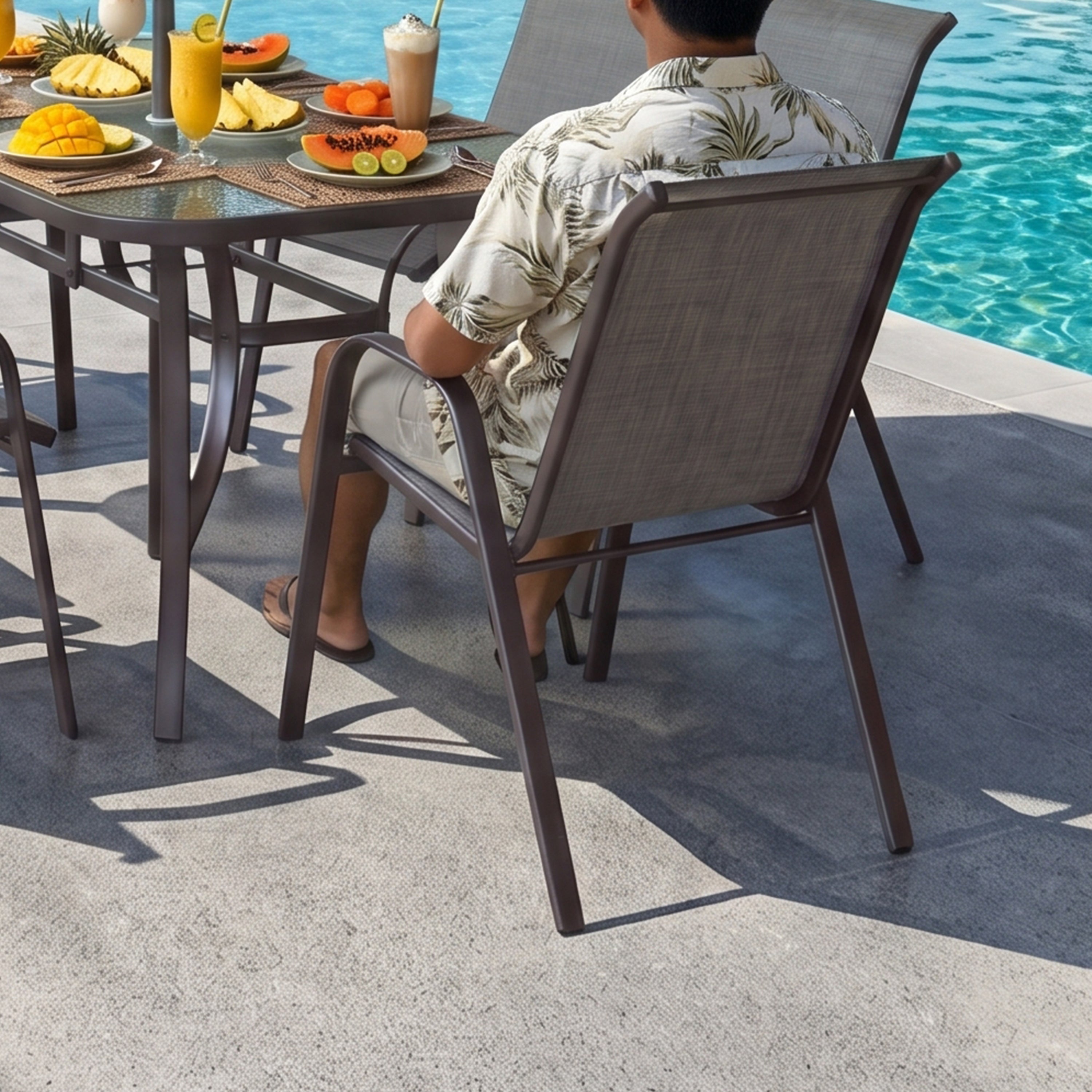 Synnova 6 Seater Outdoor Dining Set with Umbrella
