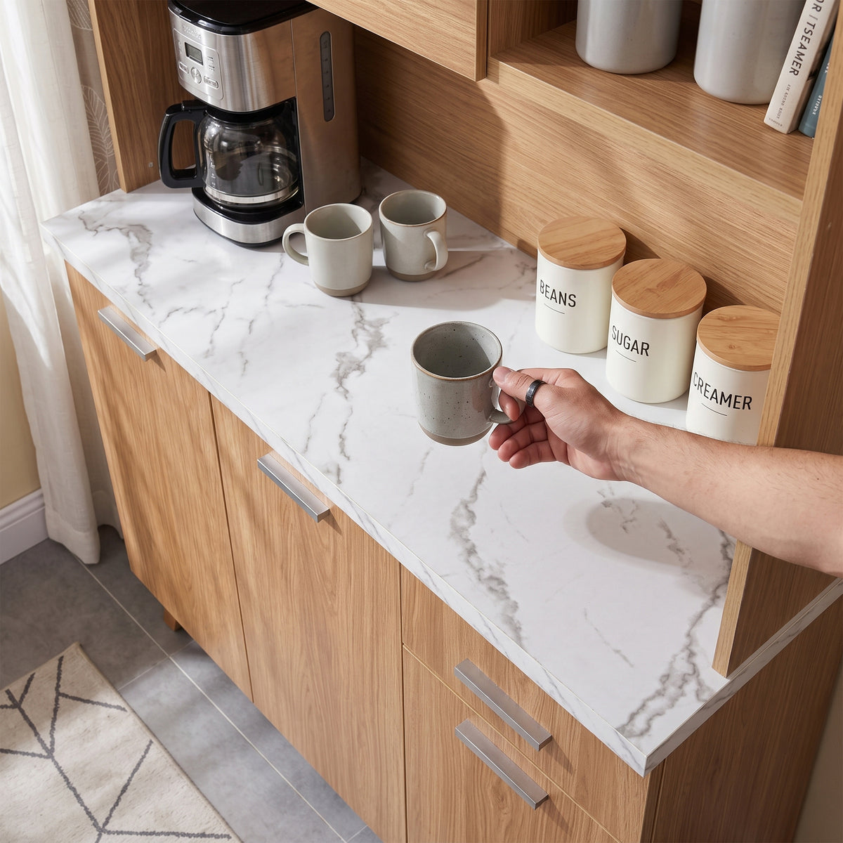 #color_Oak + White Marble