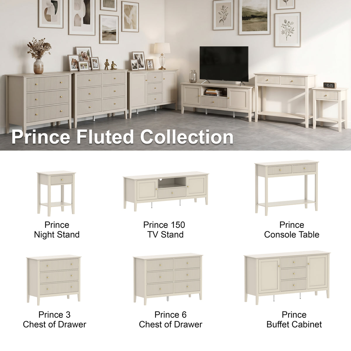 Prince Fluted Console Table
