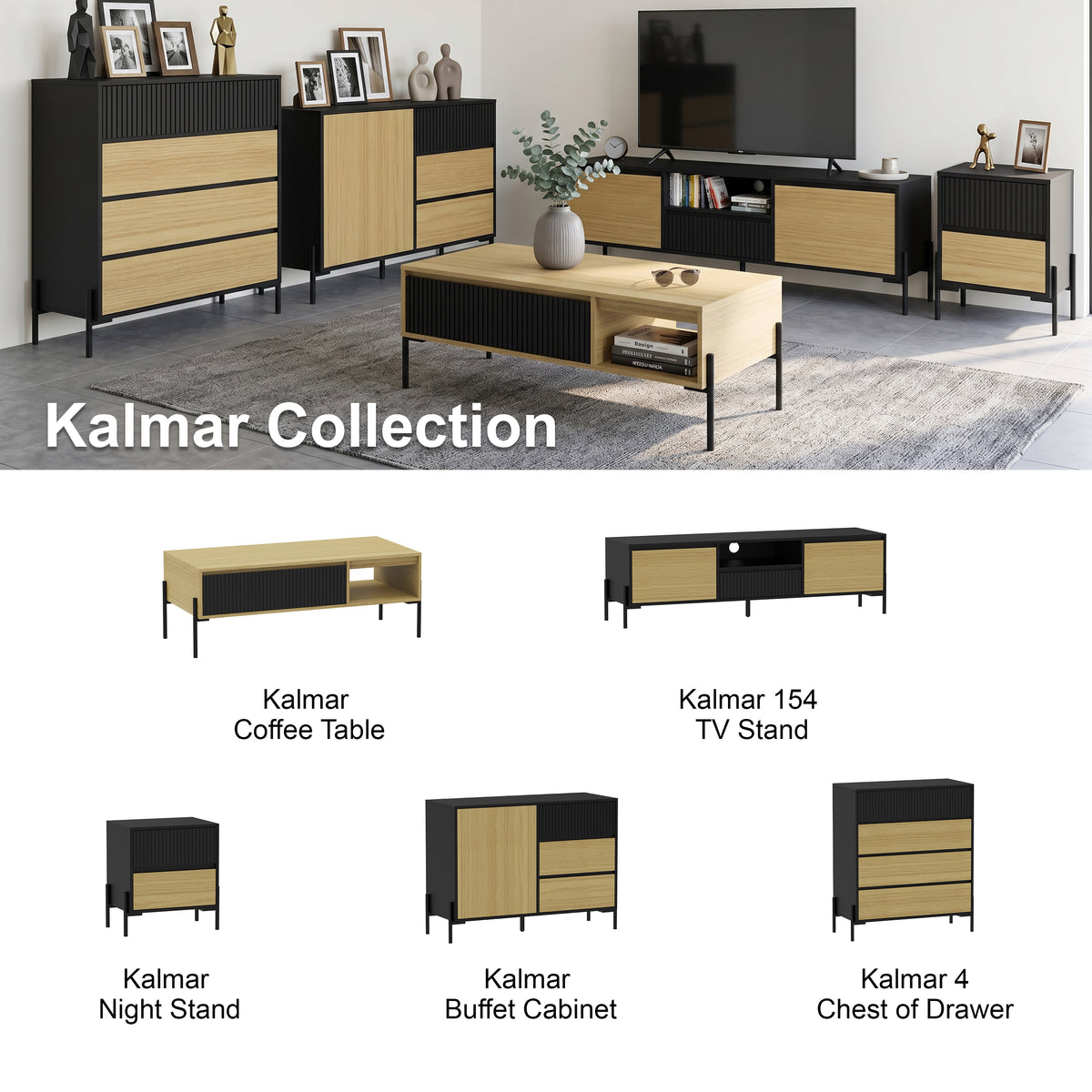 Kalmar 2 Drawer Night Stand