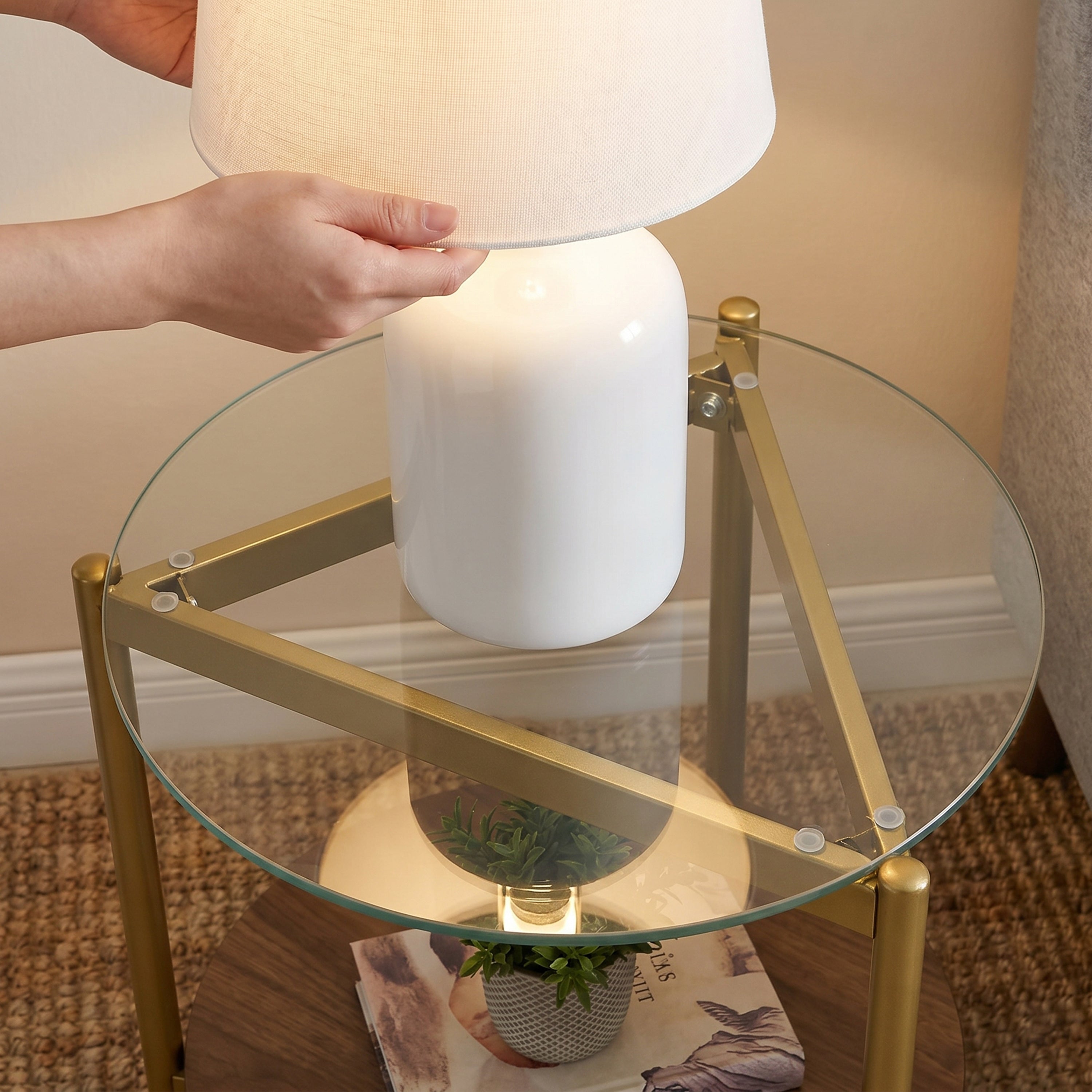 Bexley Glass Top Side Table