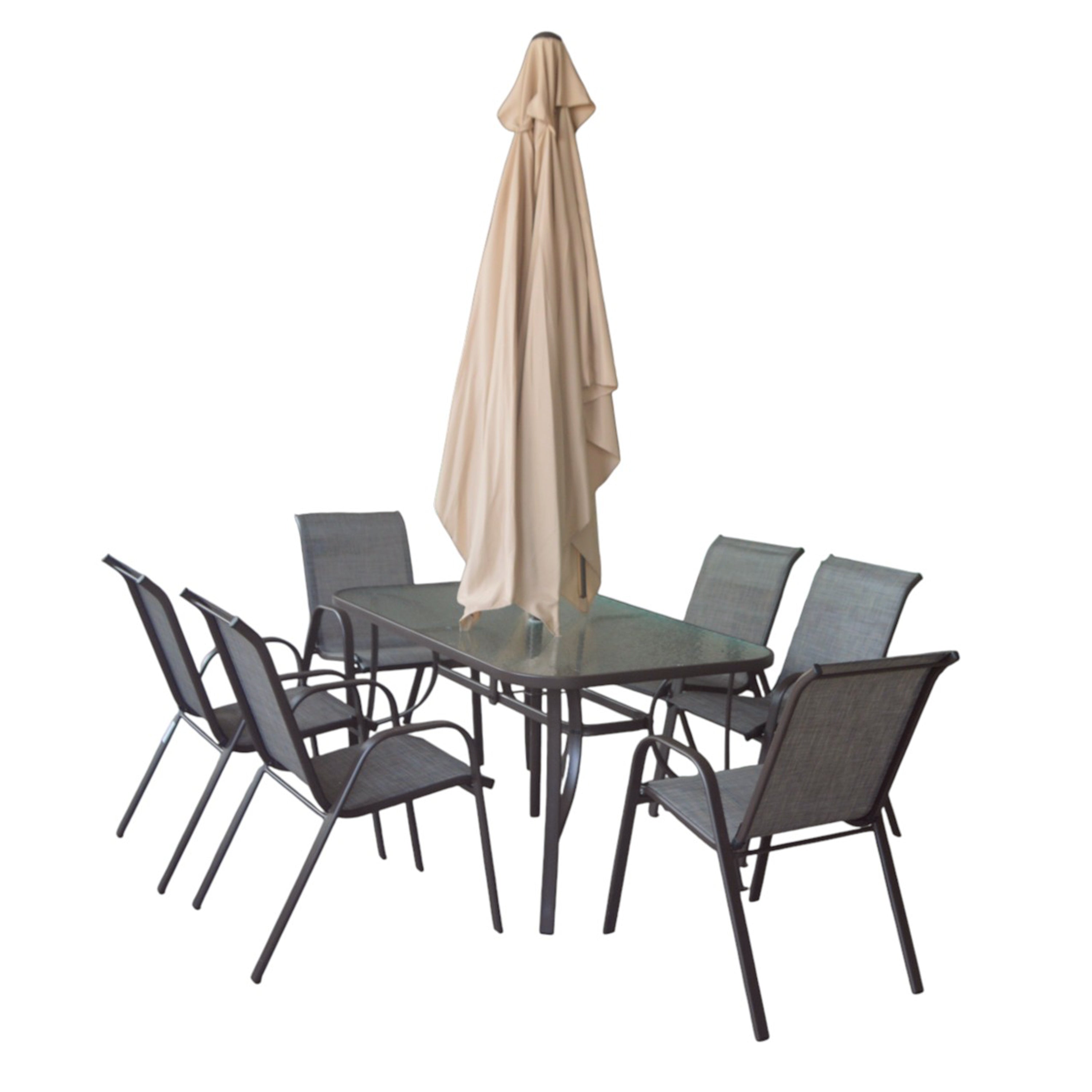Synnova 6 Seater Outdoor Dining Set with Umbrella