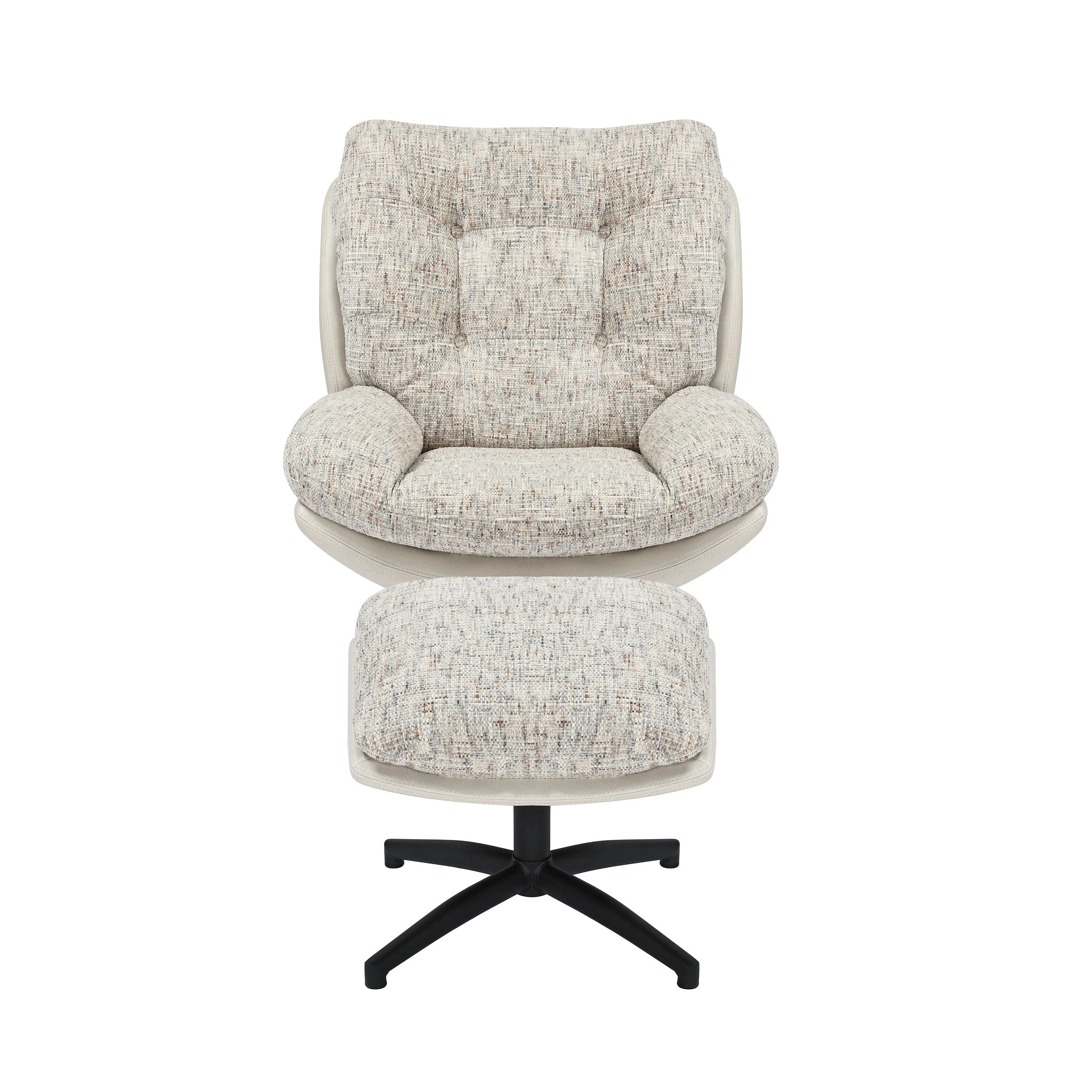 Dale Tilt and Swivel Accent Chair with Foot Stool