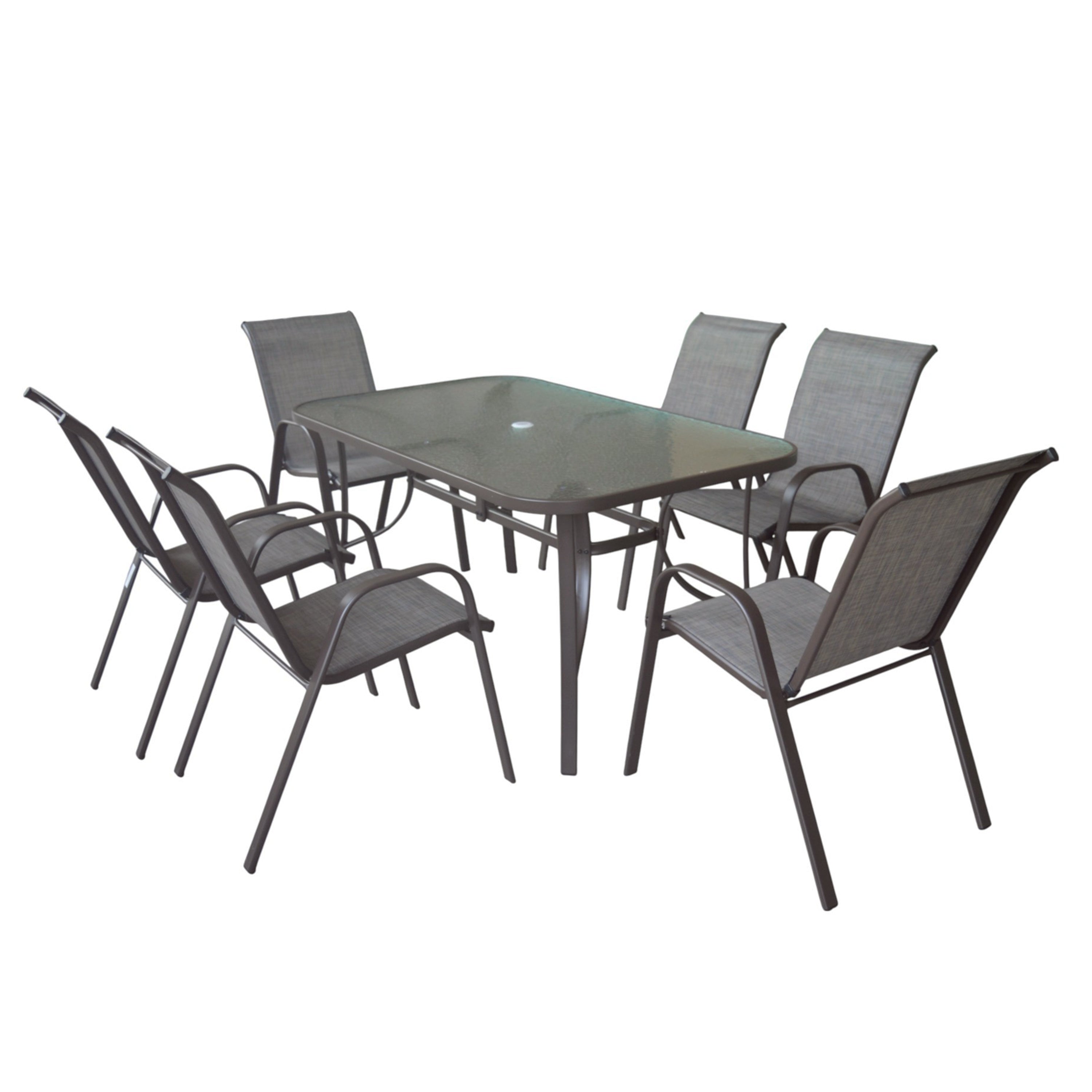 Synnova 6 Seater Outdoor Dining Set with Umbrella