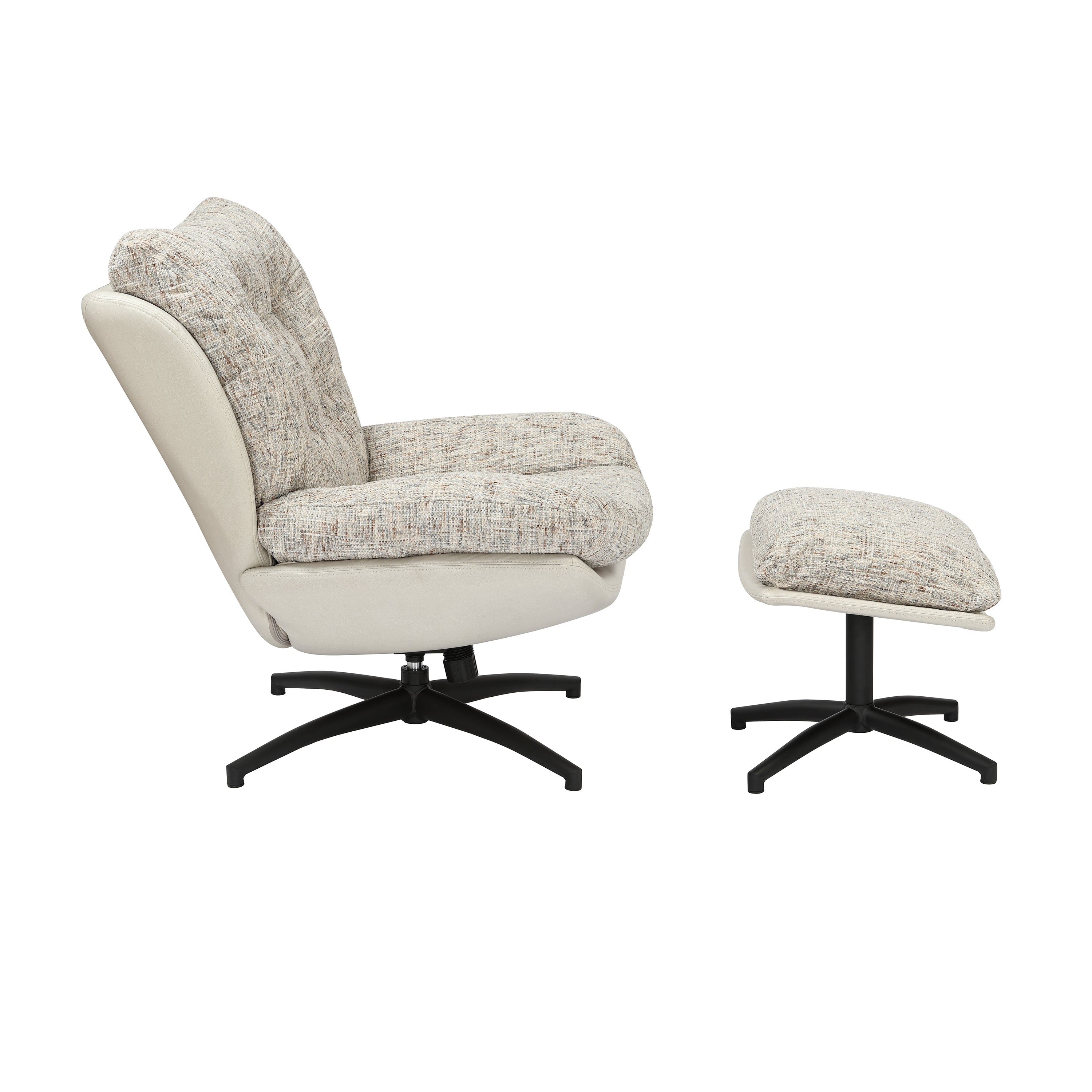 Dale Tilt and Swivel Accent Chair with Foot Stool