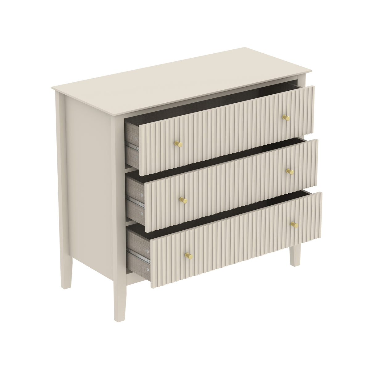 Prince Fluted 3 Chest of Drawers
