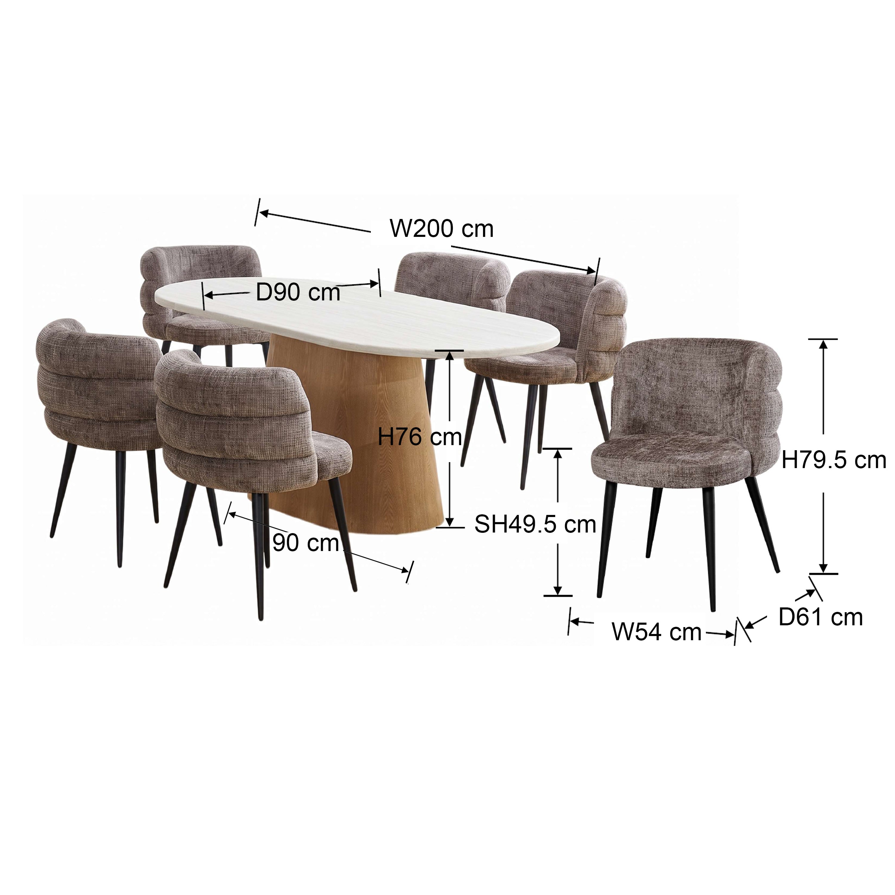 Kate 6 Seater Dining Set