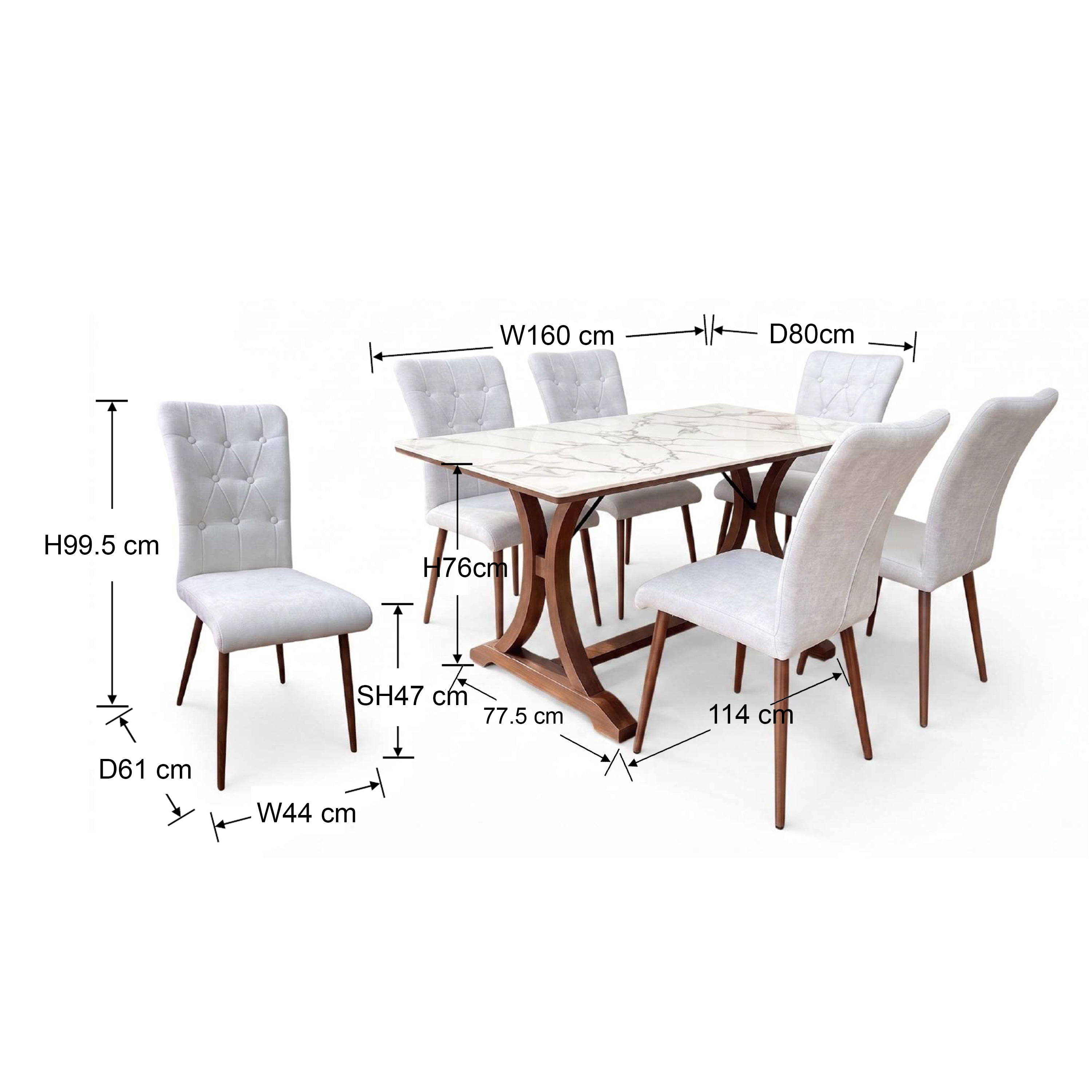 Deia 6 Seater Dining Set