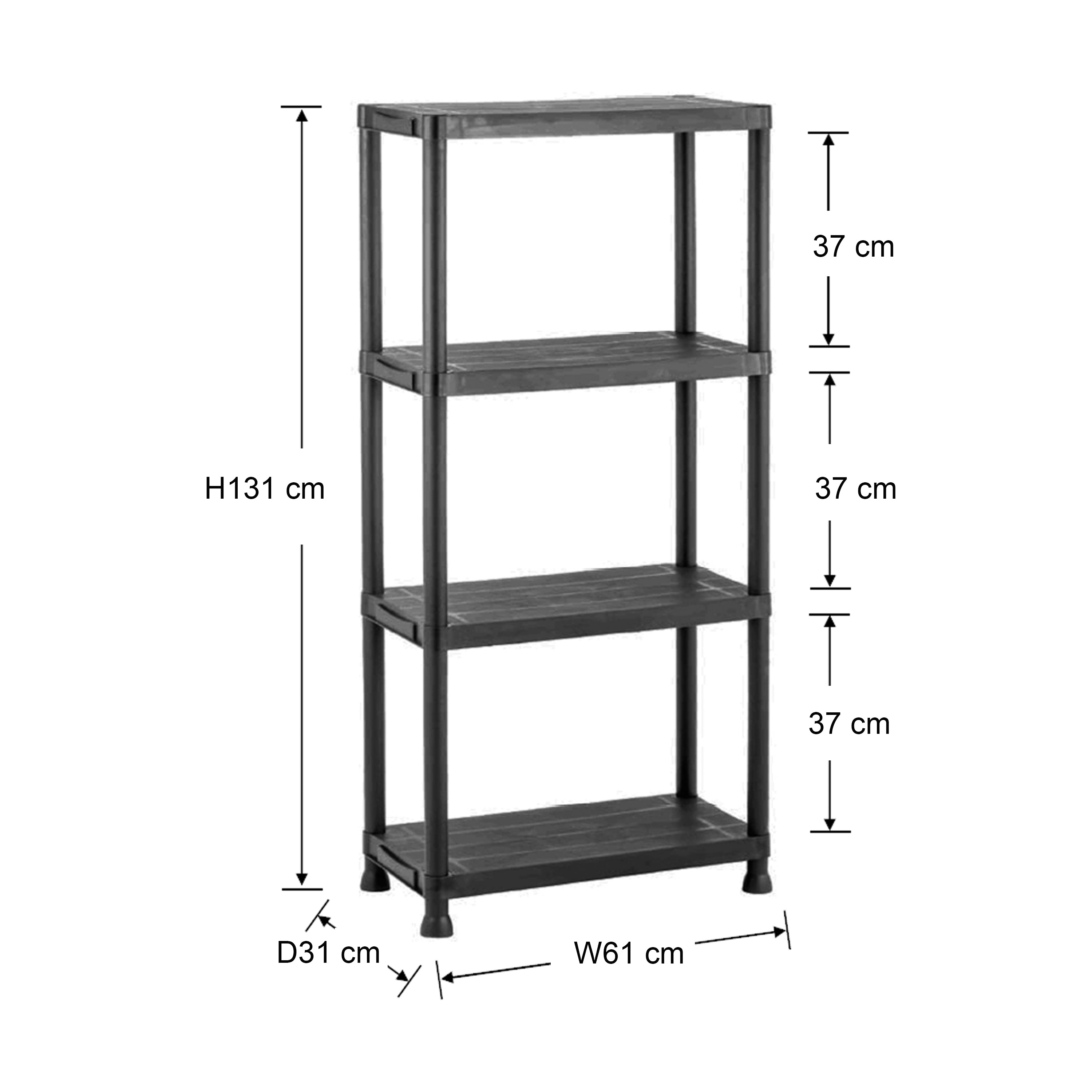 Brielle 4 Tier Plastic Shelving