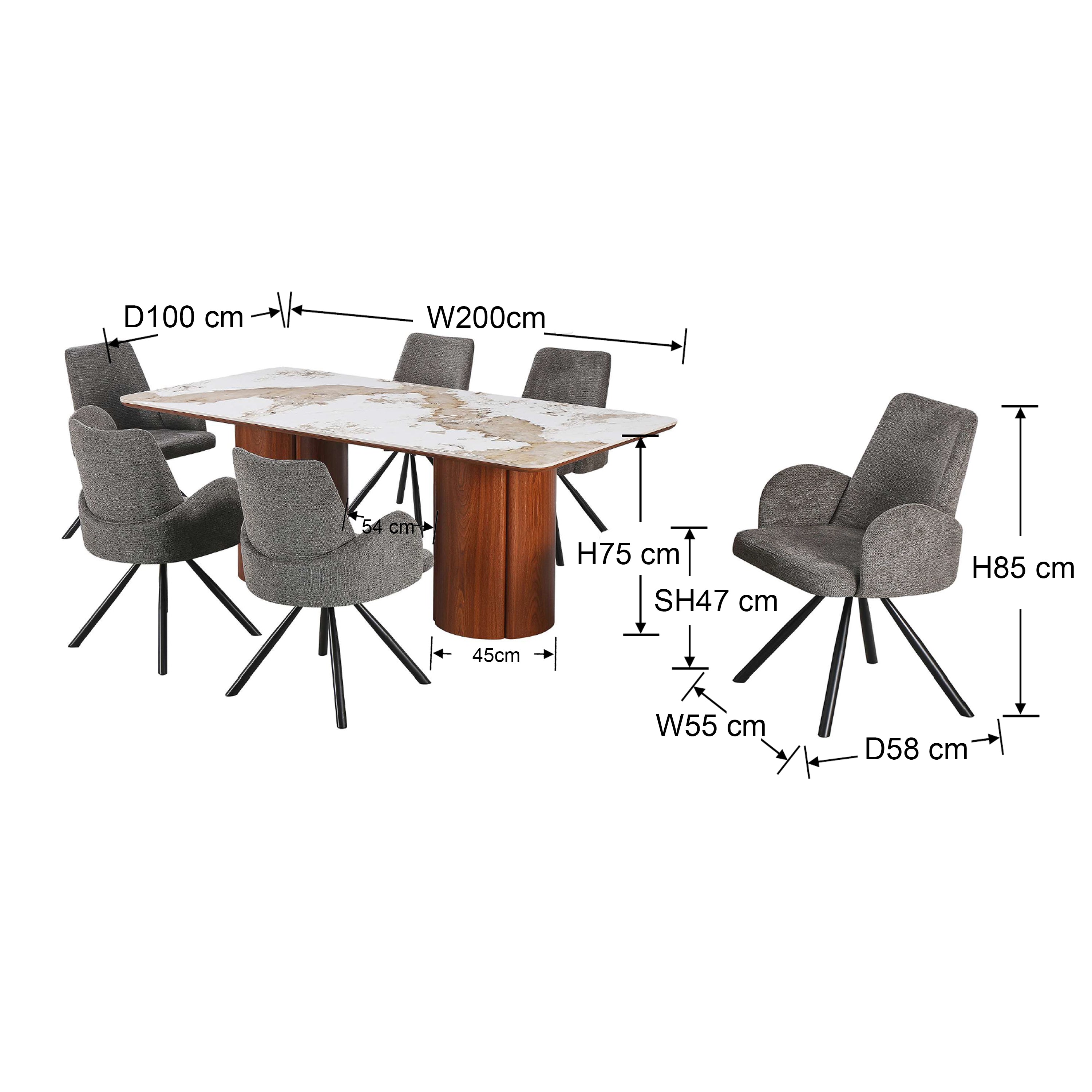 Maloy 6 Seater Dining Set