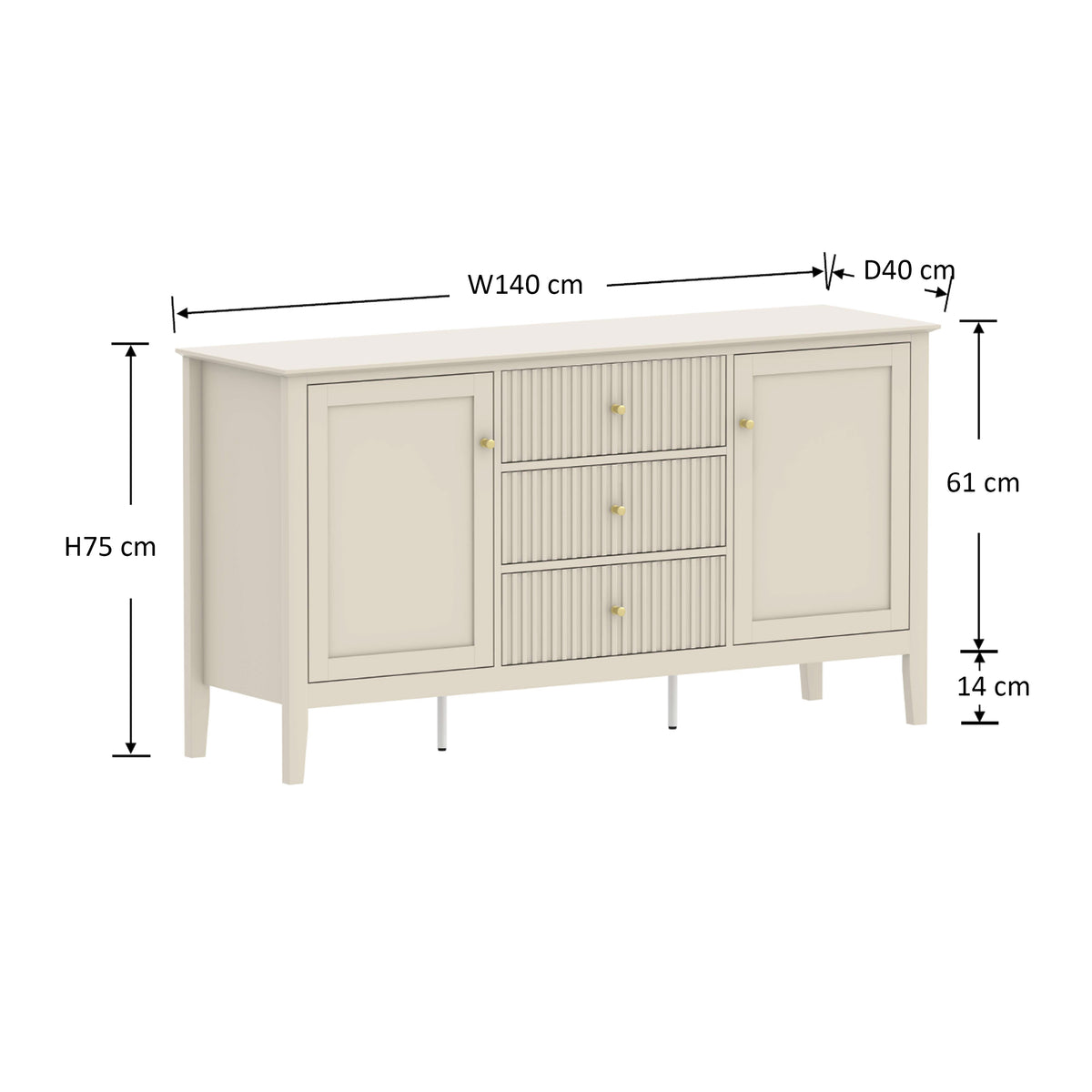 Prince Fluted Buffet Cabinet