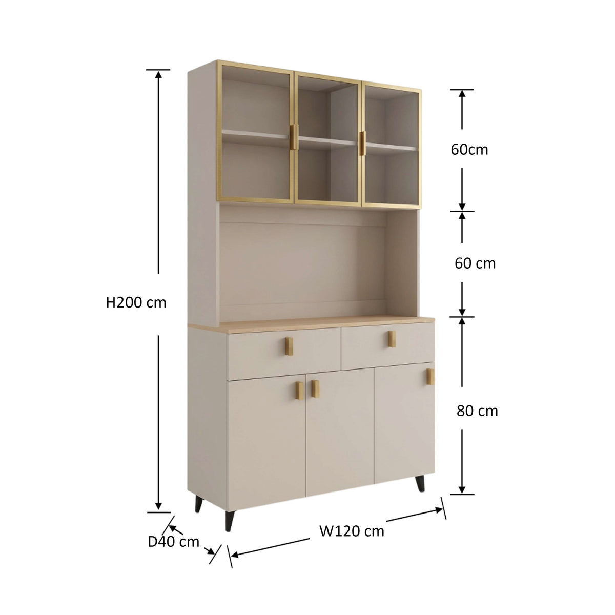 Elisia Pantry Cabinet with Glass