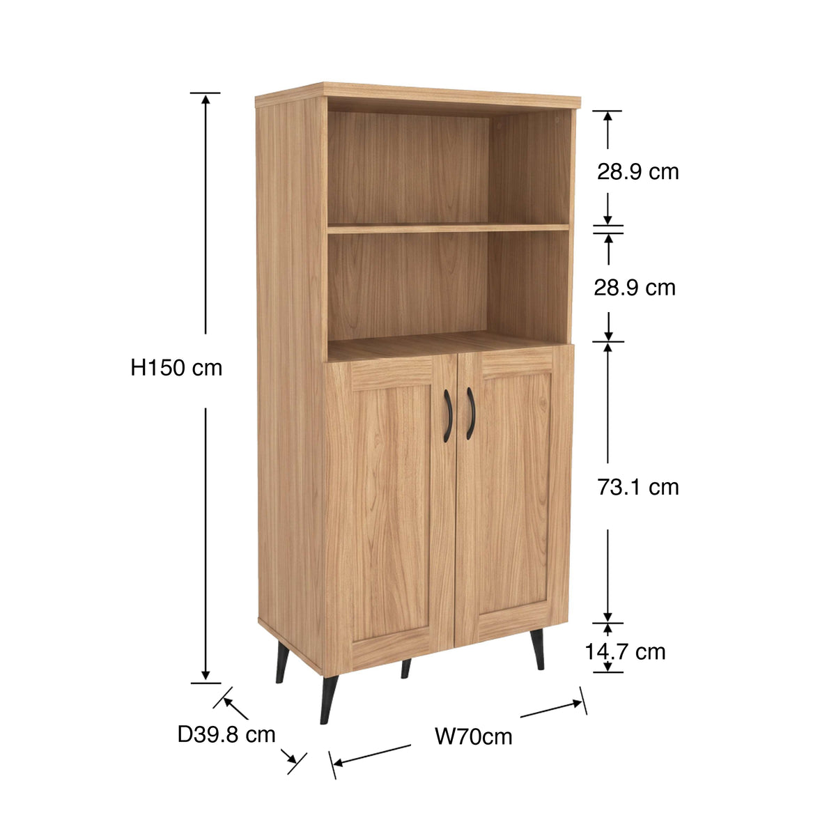 Stelle 2 Door Bookcase