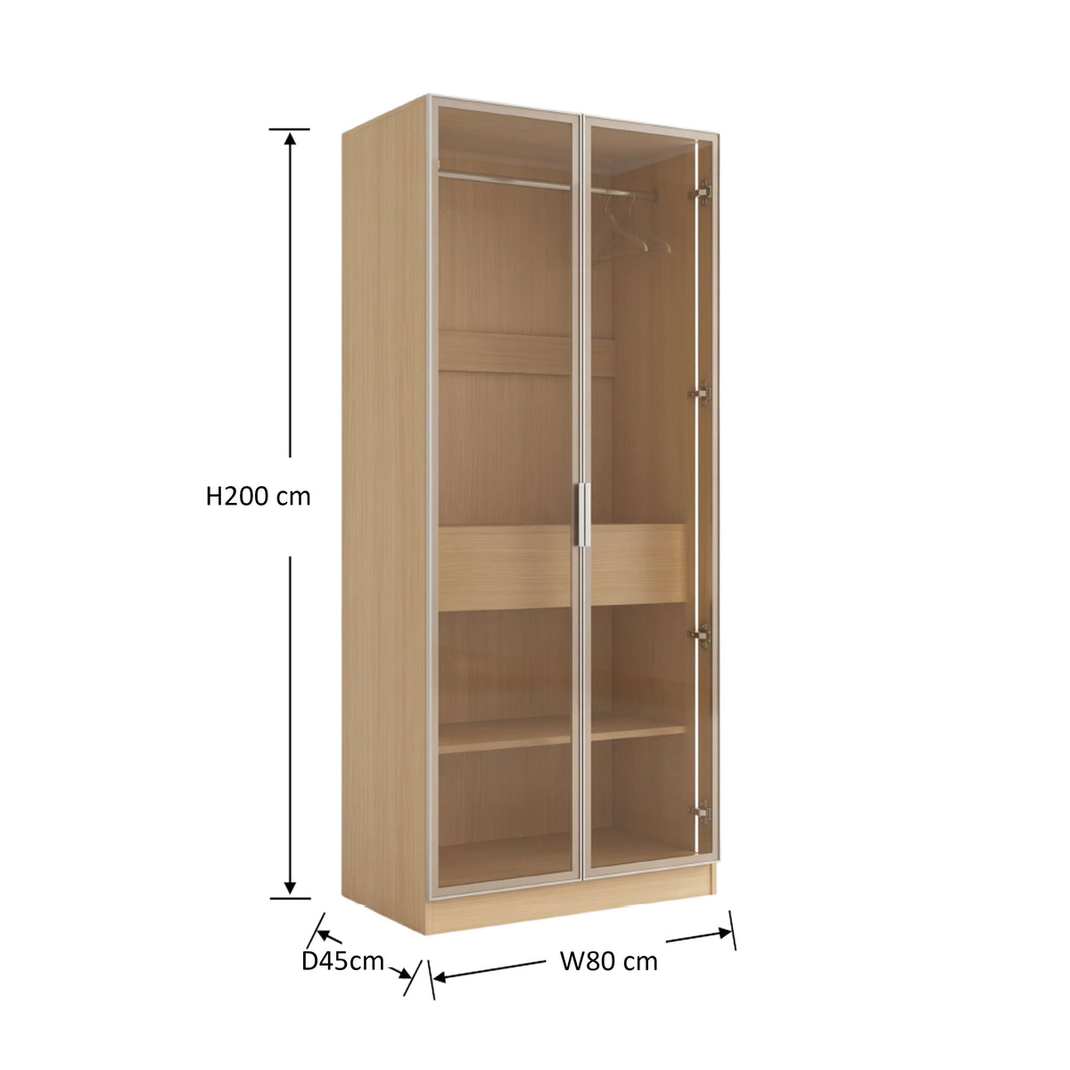 Autumn 2 Door Glass Door Wardrobe