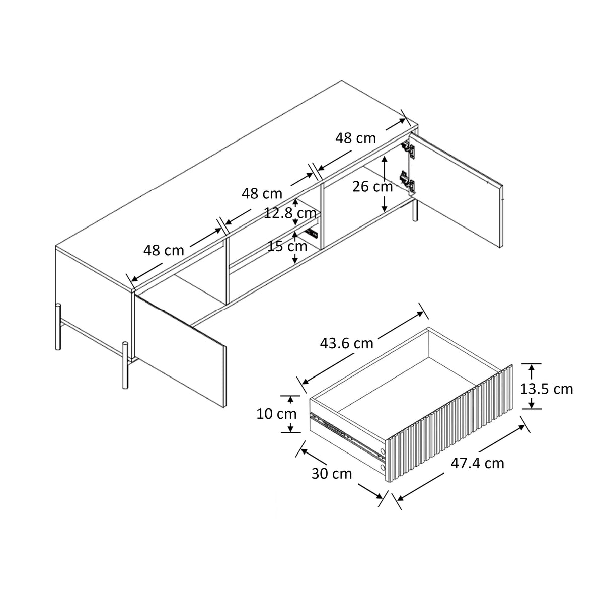 Kalmar 154 cm TV Stand
