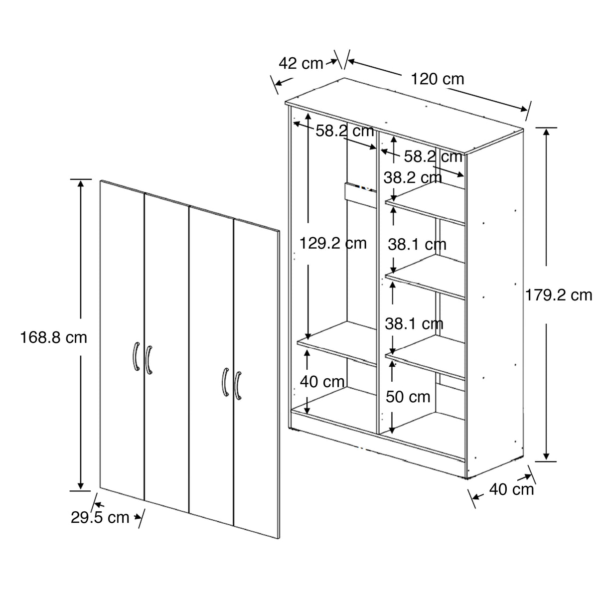 Josefa 4 Door Wardrobe