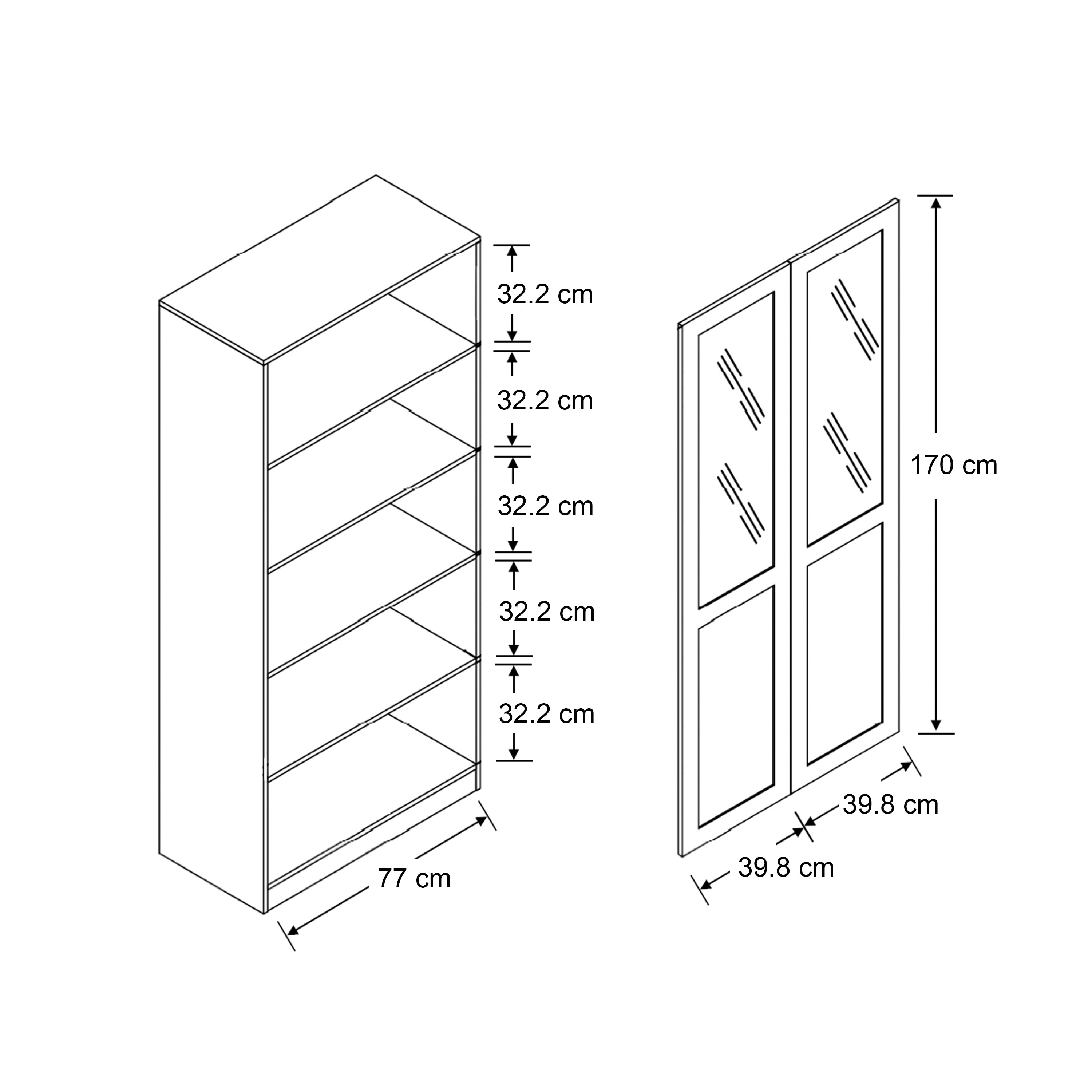 Randall 2 Door Half Glass Display Cabinet