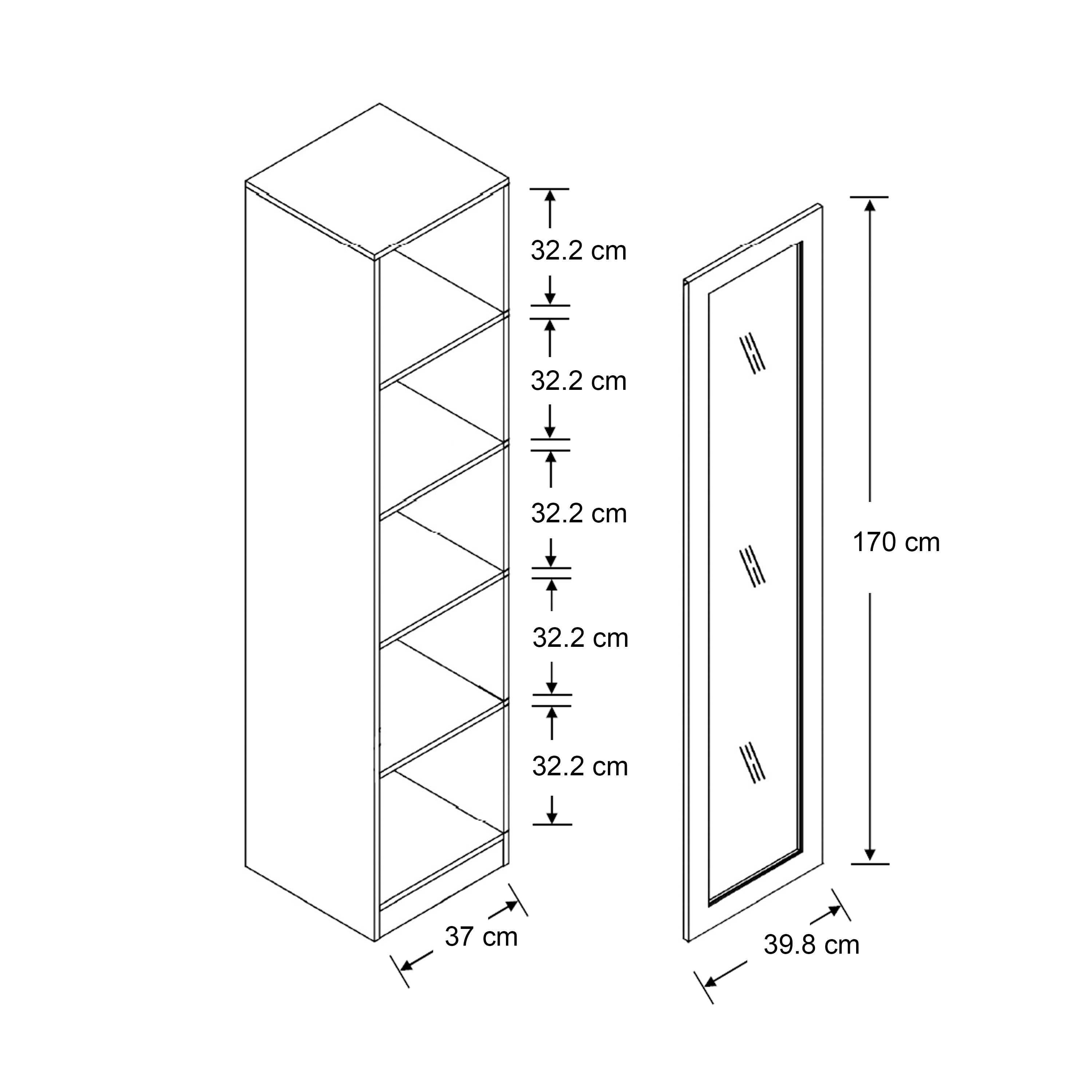 Randall 40cm Narrow Display Cabinet