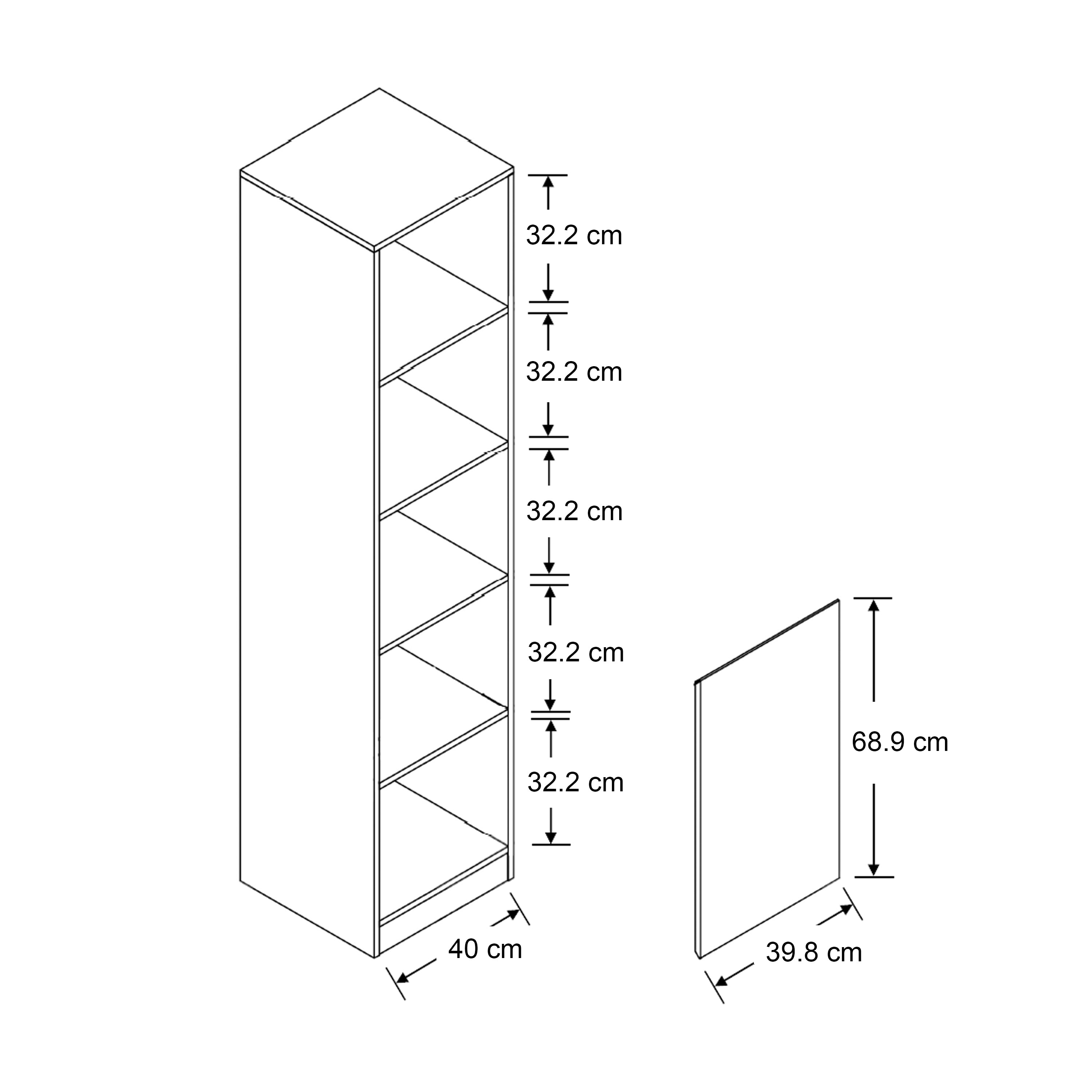 Randall 40cm 1 Door High Cabinet