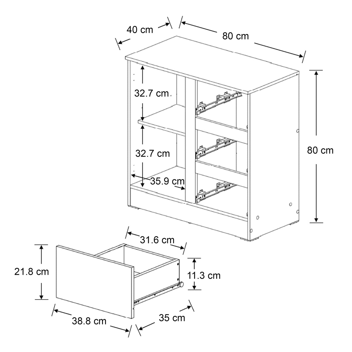 Nowel 80 cm Buffet