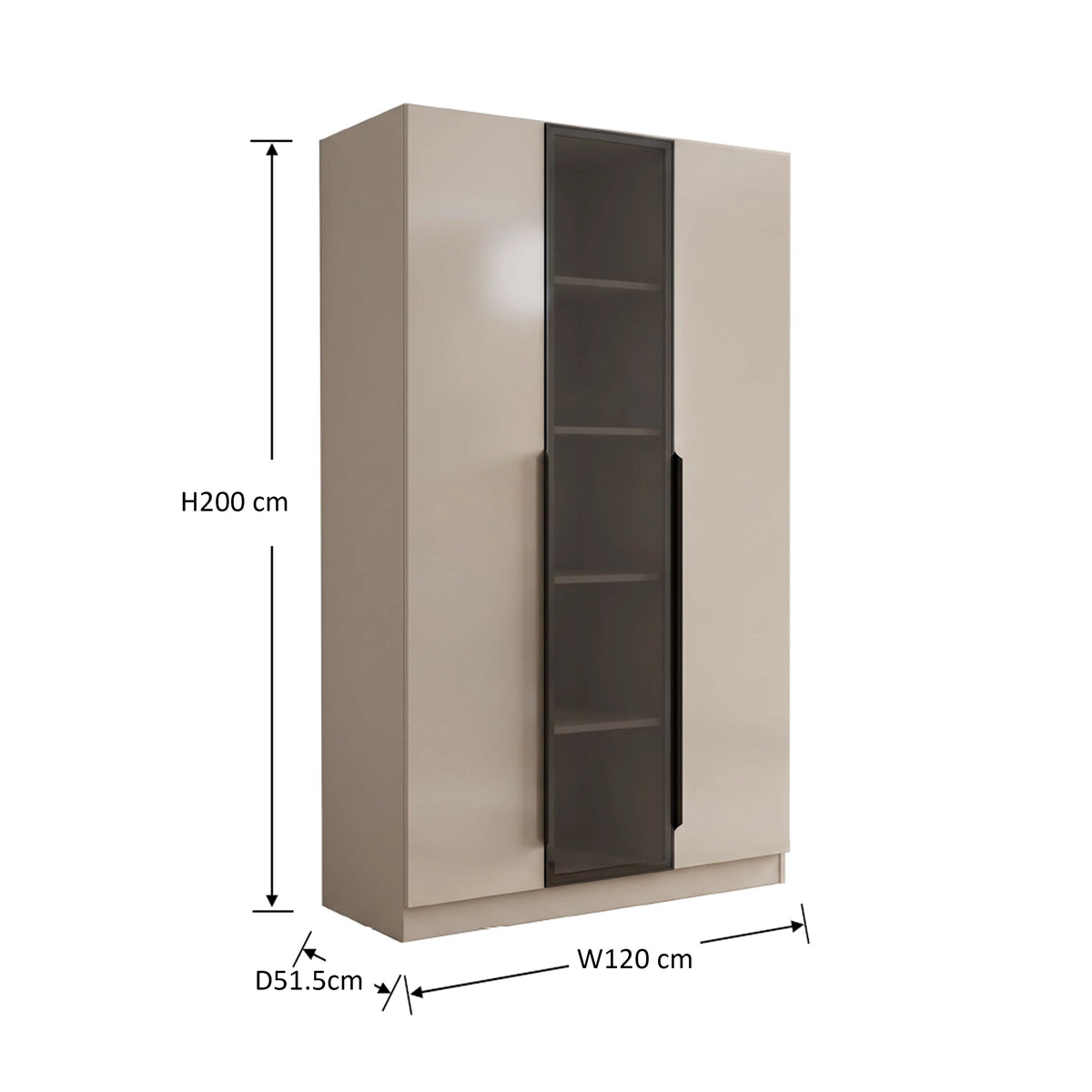 Addison 2 Door Wardrobe with Center Glass
