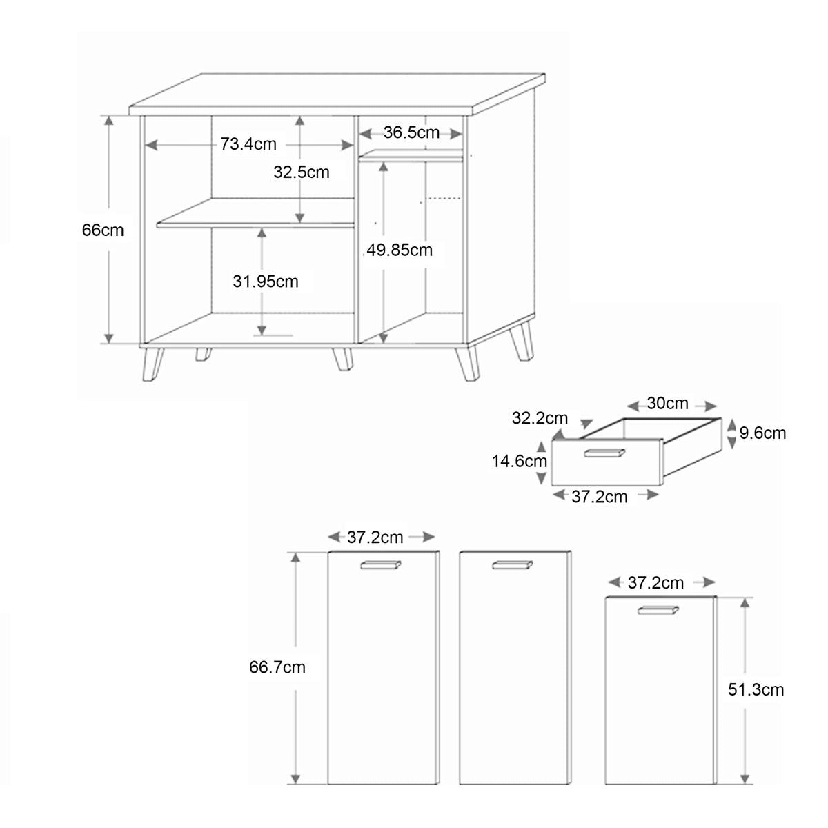 Merrick 3 Door Cabinet